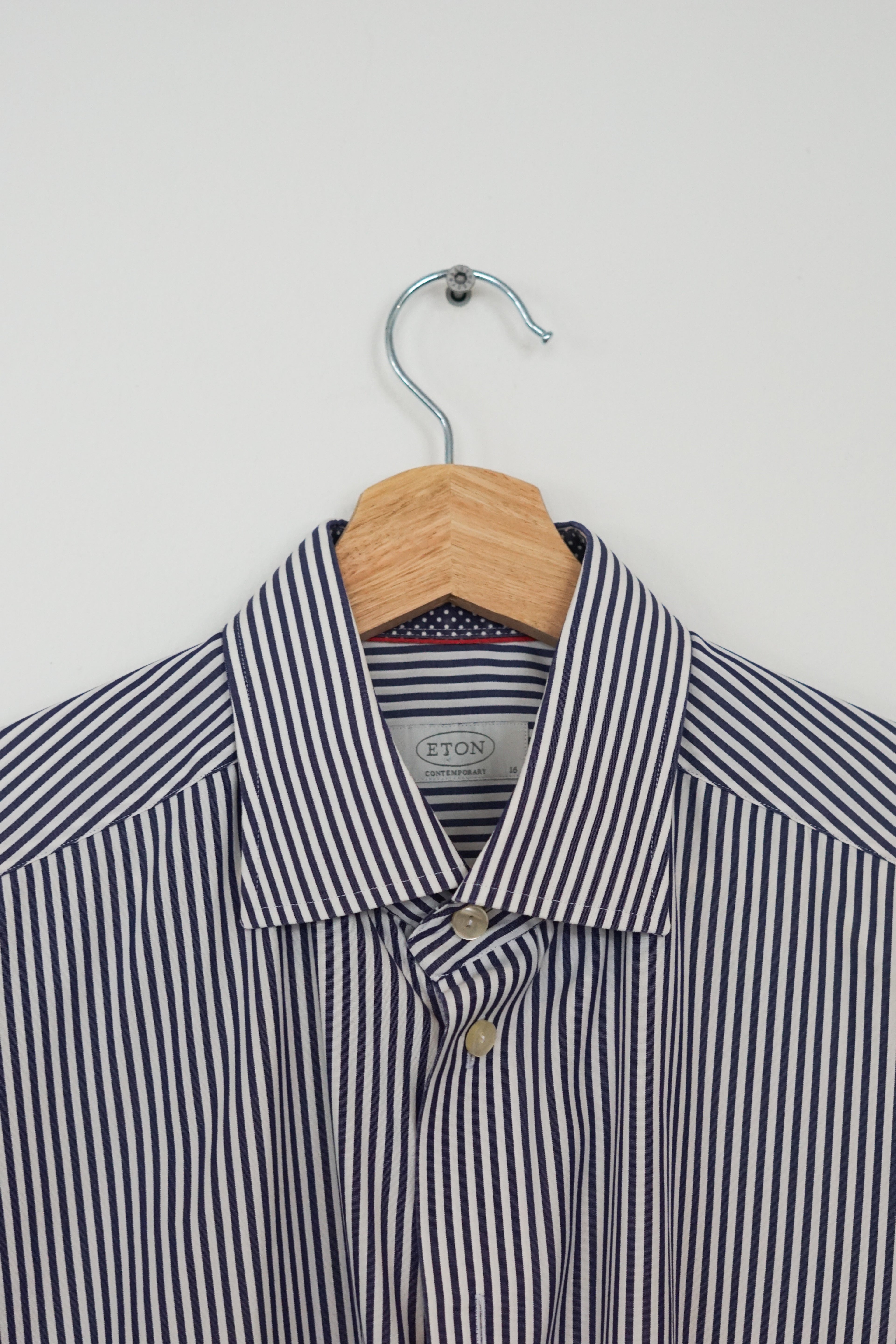 Eton Blue Striped Contemporary Shirt