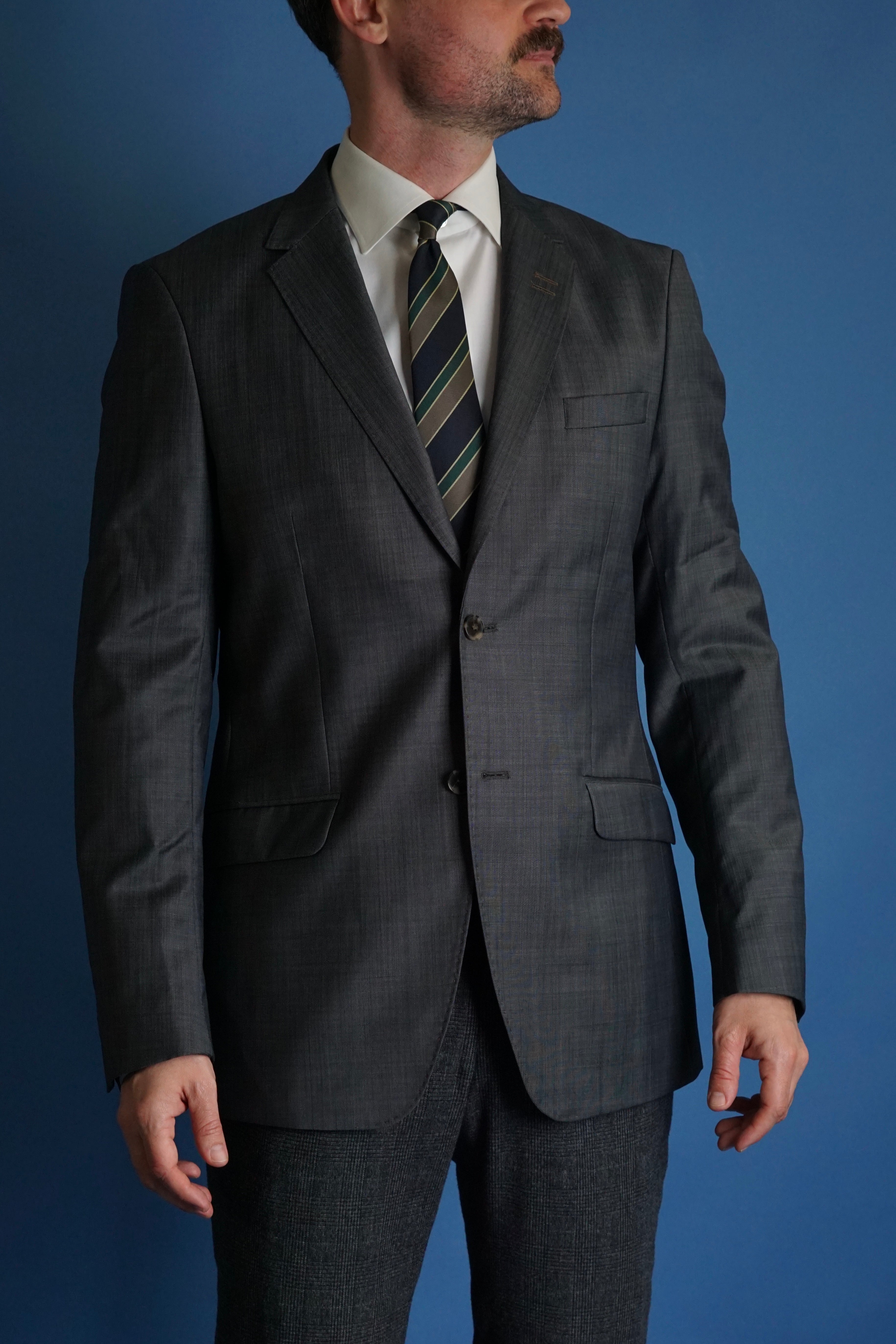 Bertoni Gray Travel White-Collection Blazer