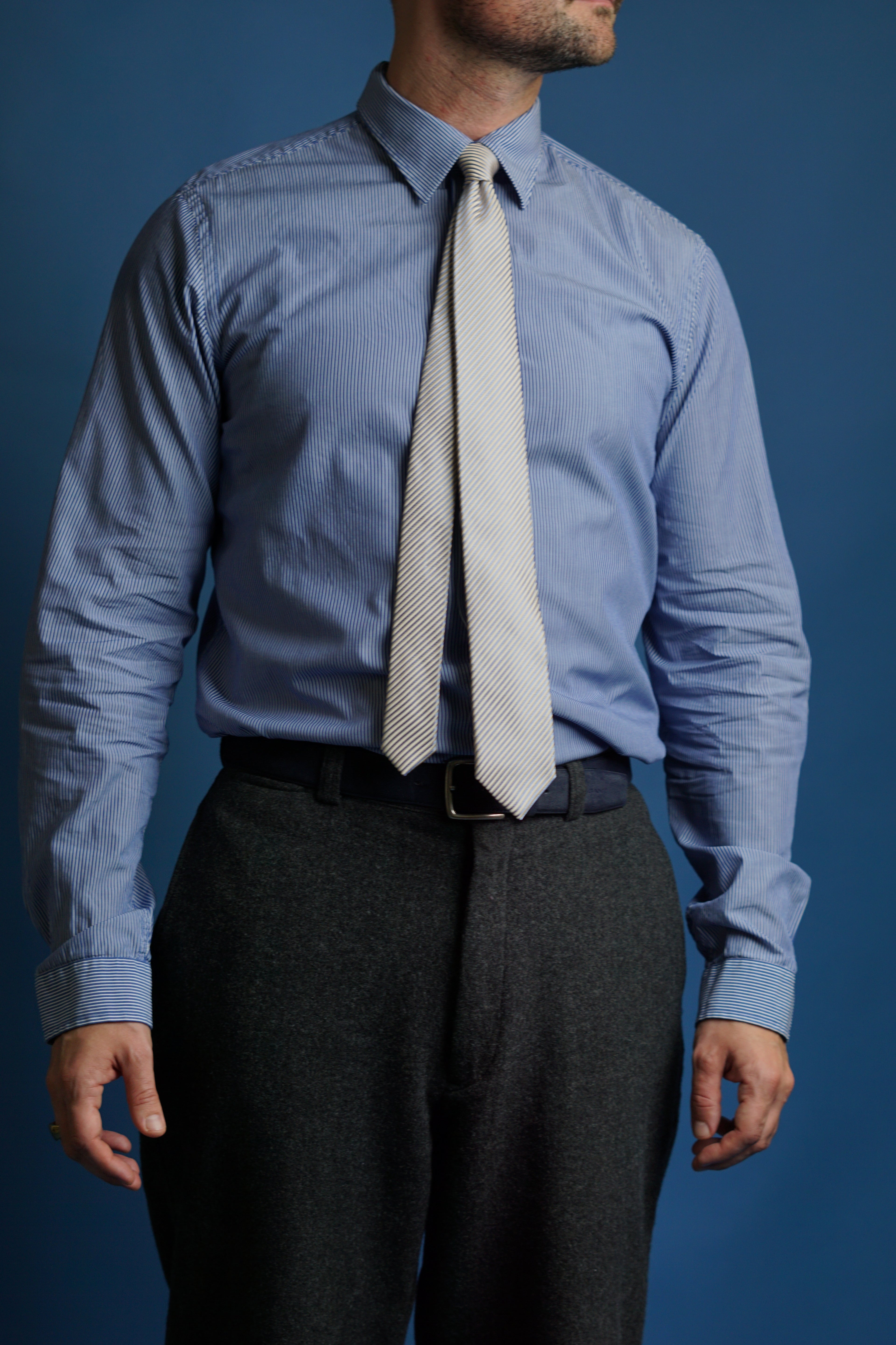 Matinique Cream Striped Candy Tie