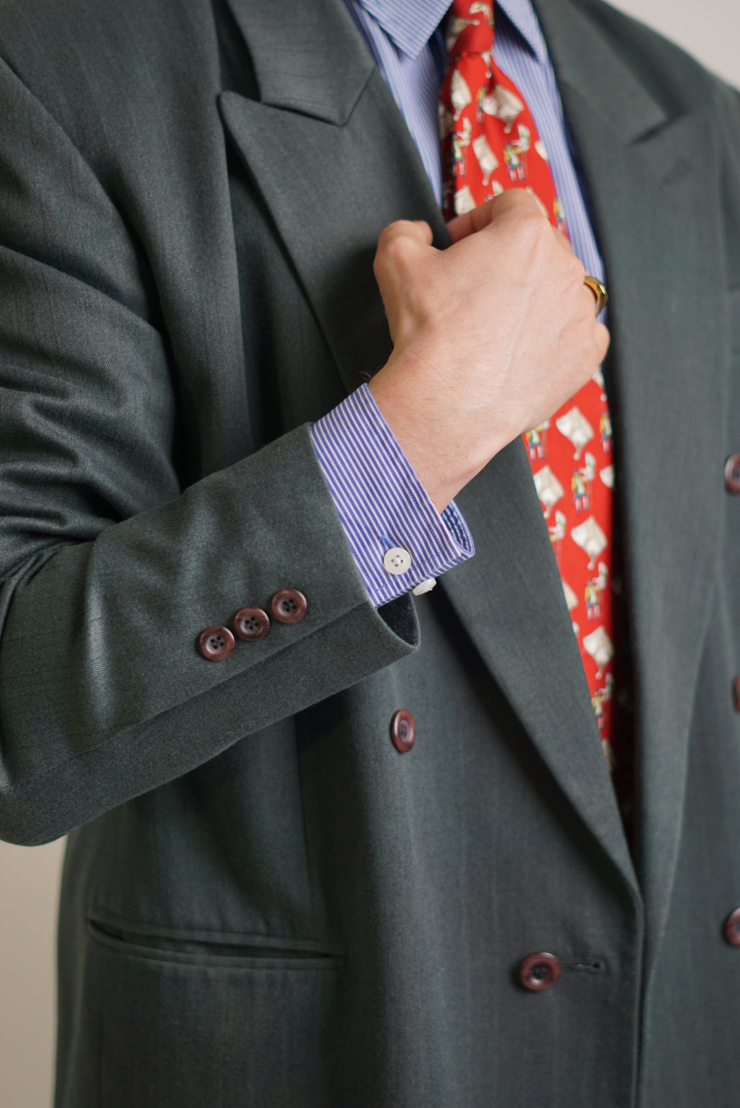 Vintage Darkgrey Double Breasted Blazer