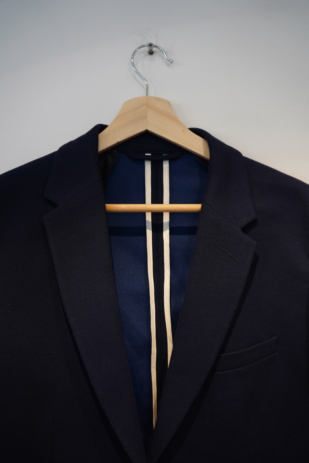 Gant Navy White Button Slim Cotton Blazer