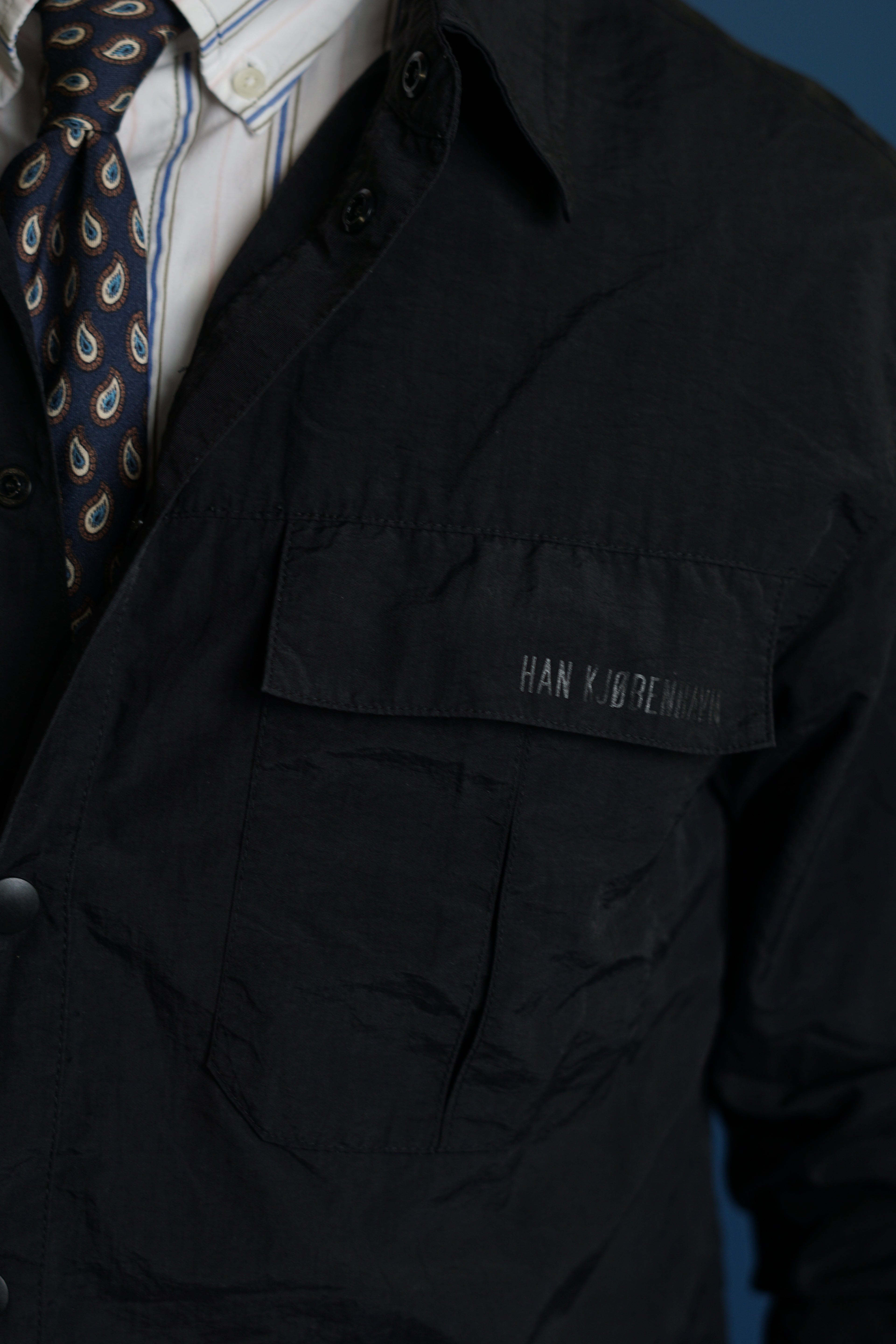 Male Copenhagen Black Nylon Overshirt