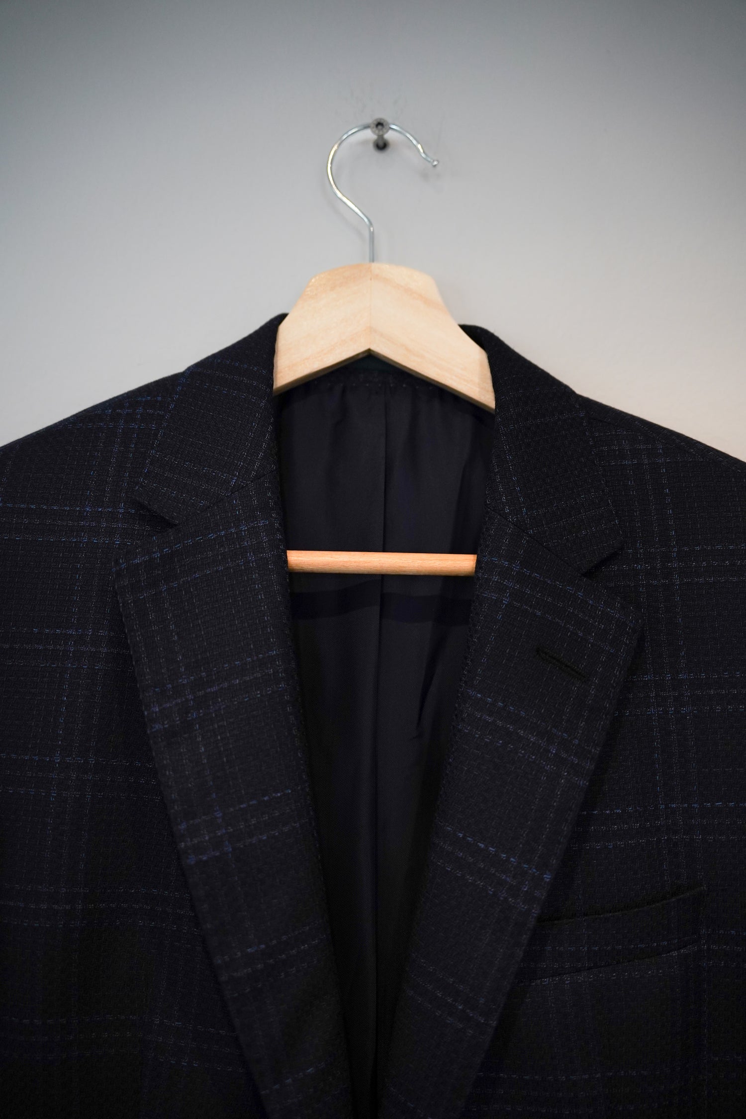 Hugo Boss Tailored Navy Checkered Blazer