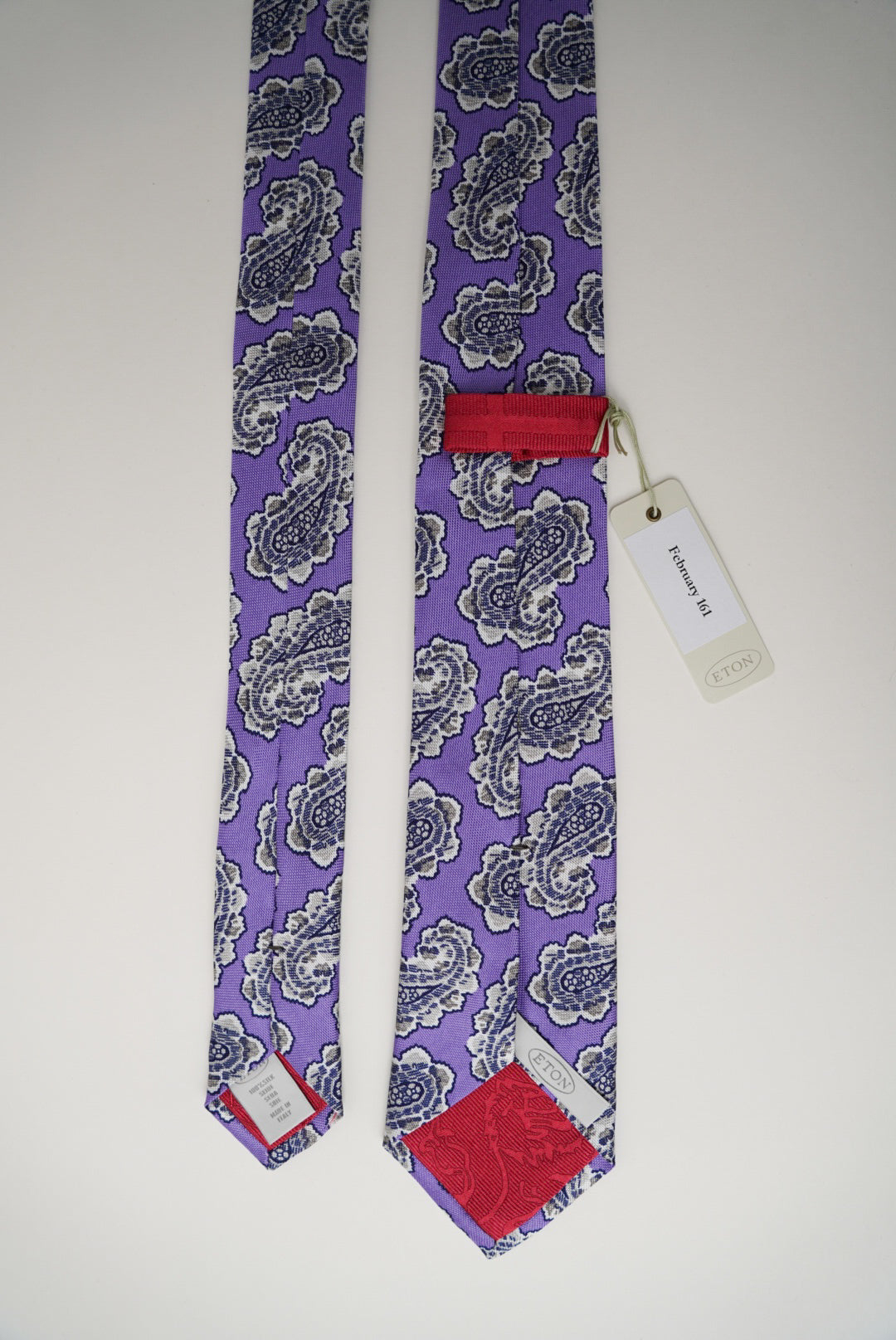Eton Purple Paisley Print Silk Tie