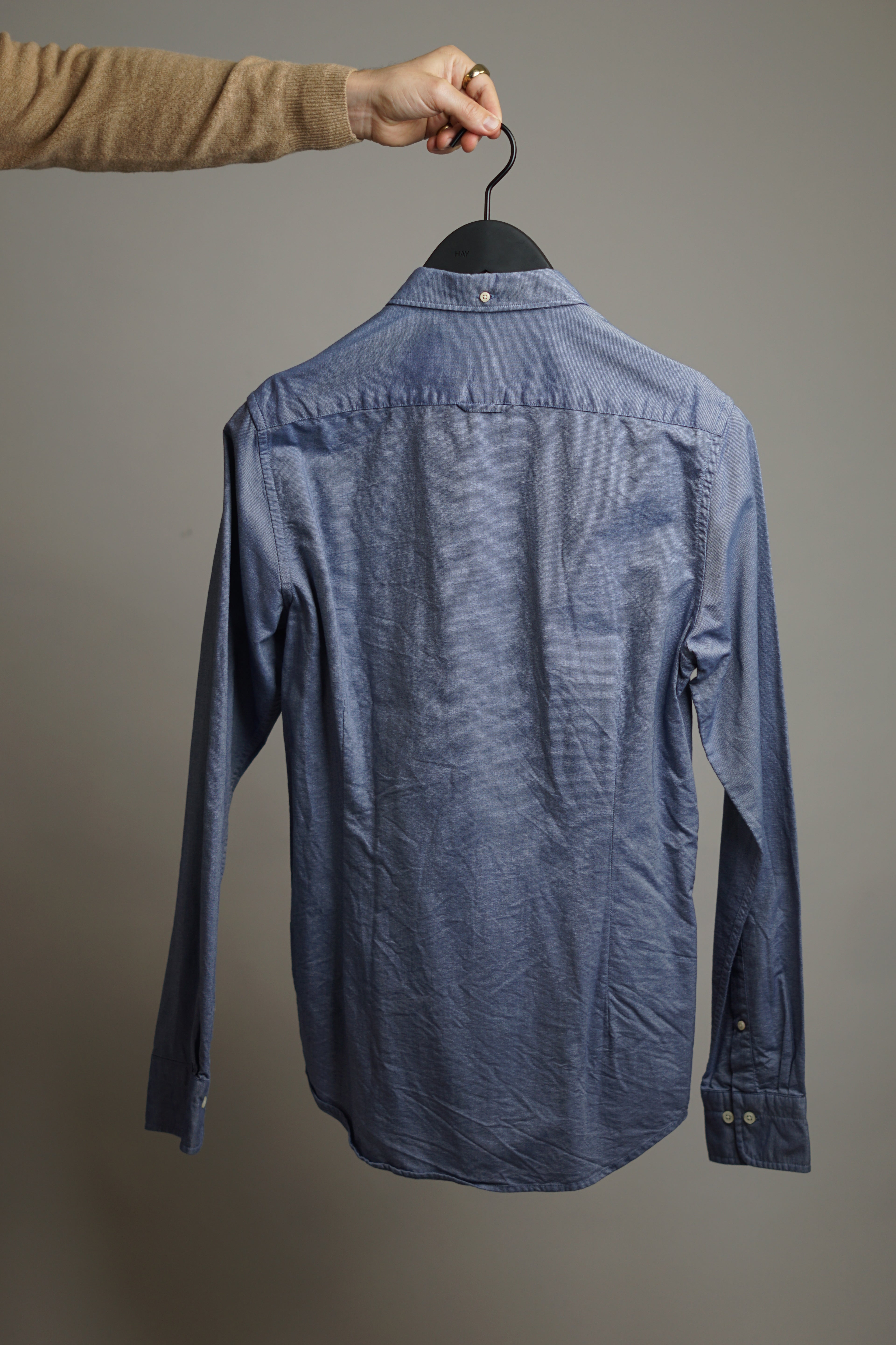 Gant Extra Slim Blaues Oxford-Hemd mit Knopfleiste