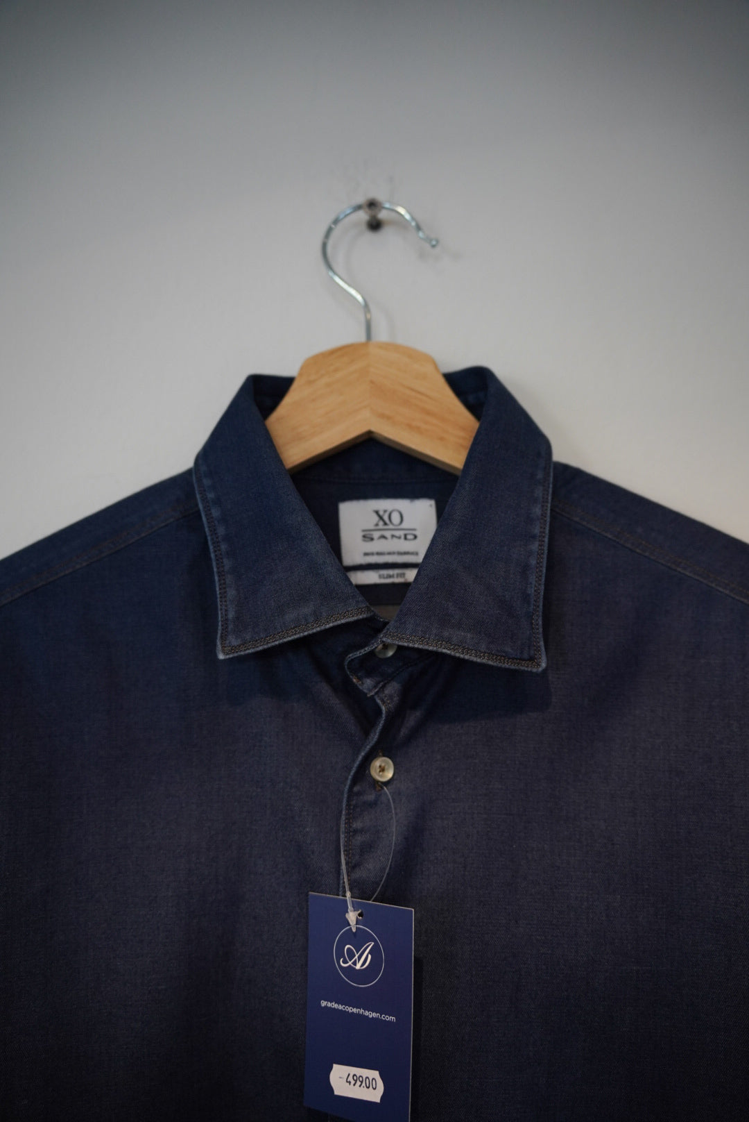 Sand Copenhagen Blue Denim Slim Fit Cotton Shirt