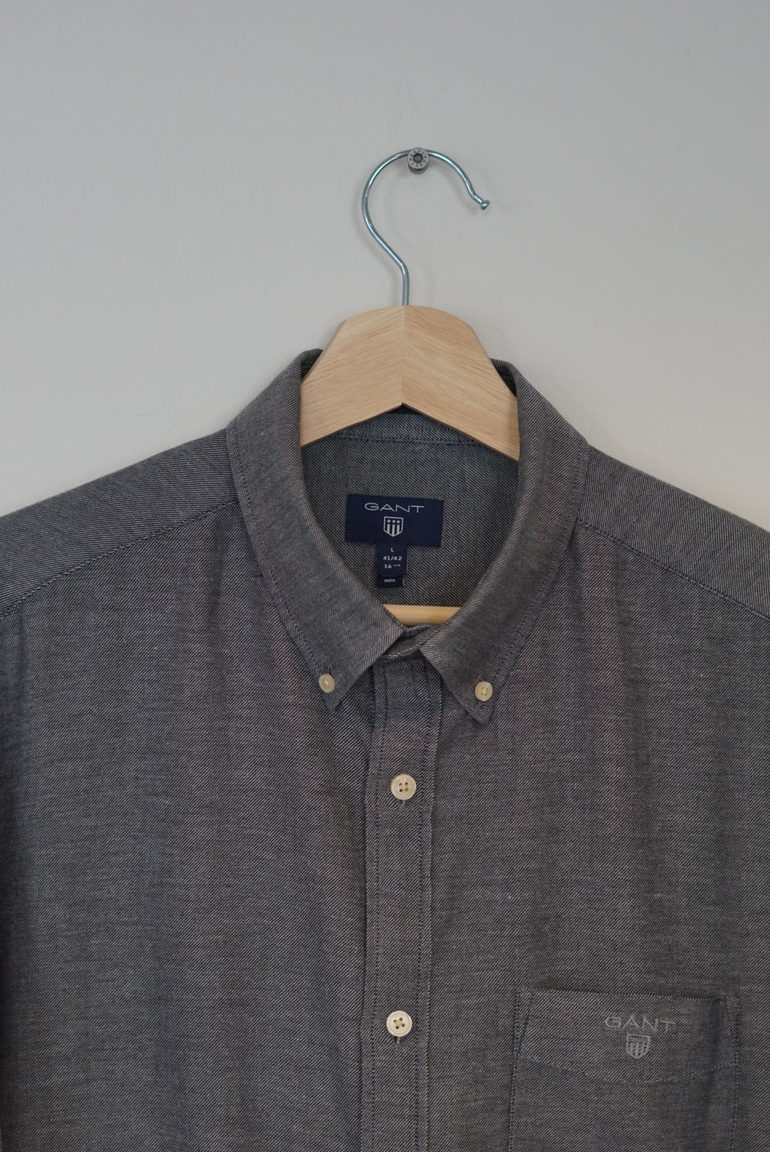Gant Grey Regular Cotton Shirt