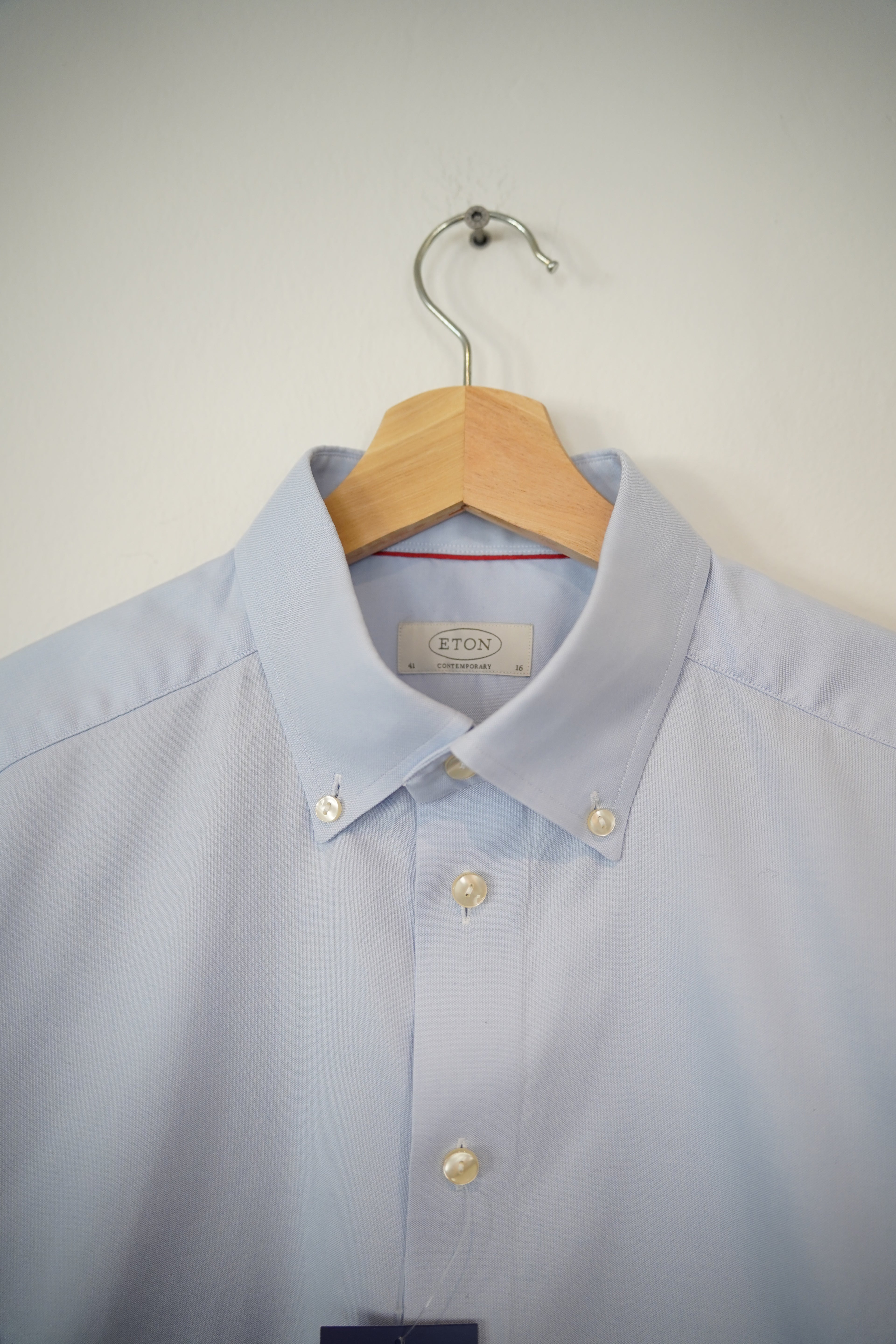 Eton Lightblue Contemporary Button Down Cotton Short