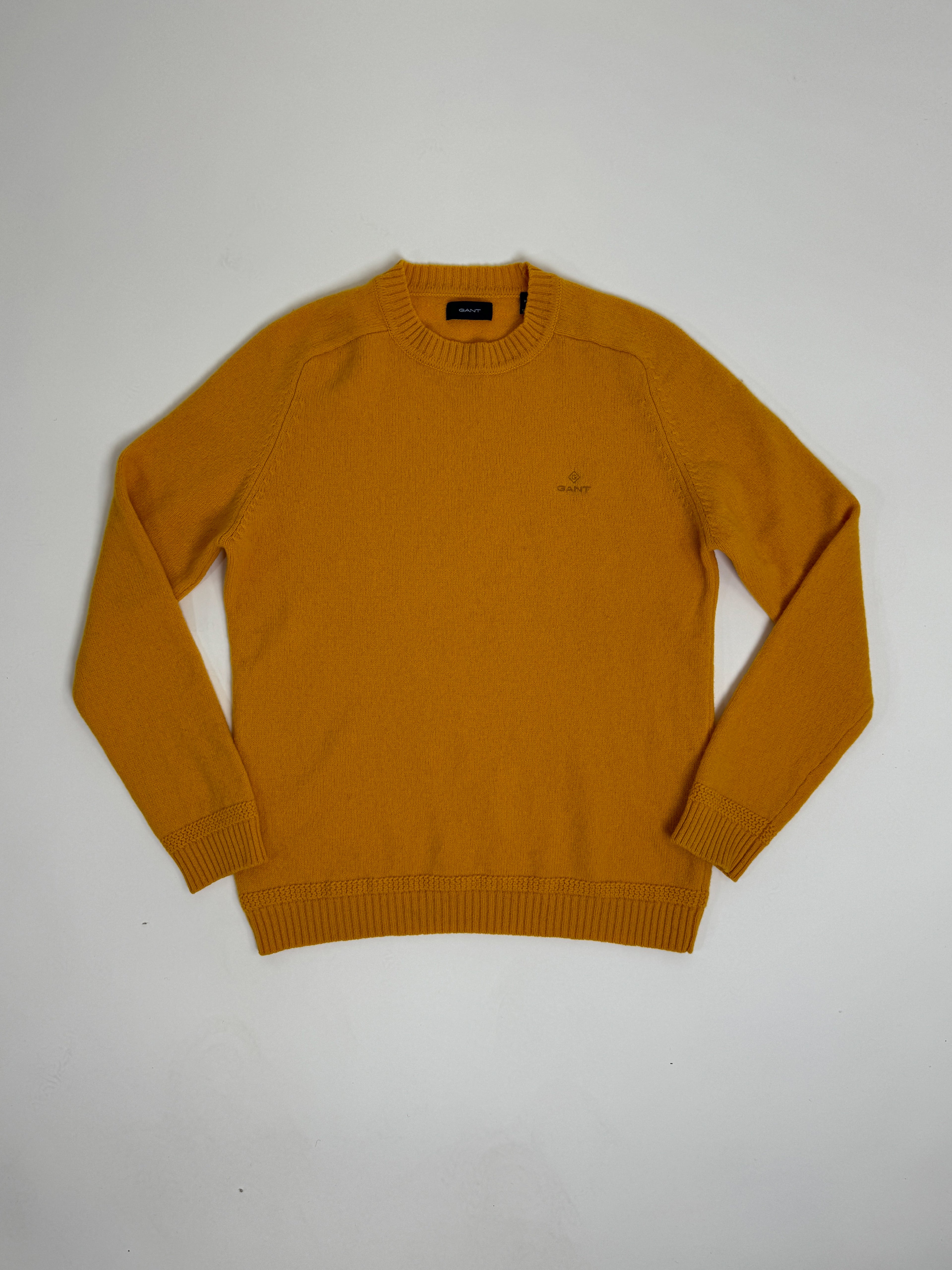 Gant – Gelber Strickpullover mit Rundhalsausschnitt