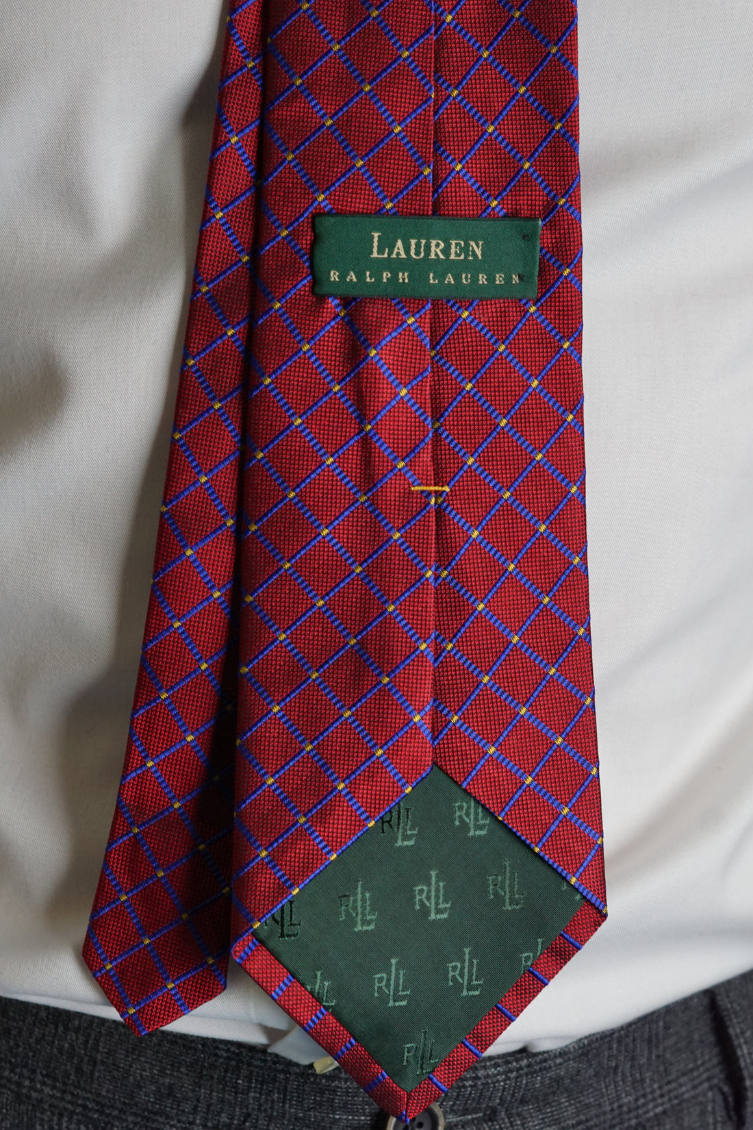 Ralph Lauren Red Hand Finished Silk Tie