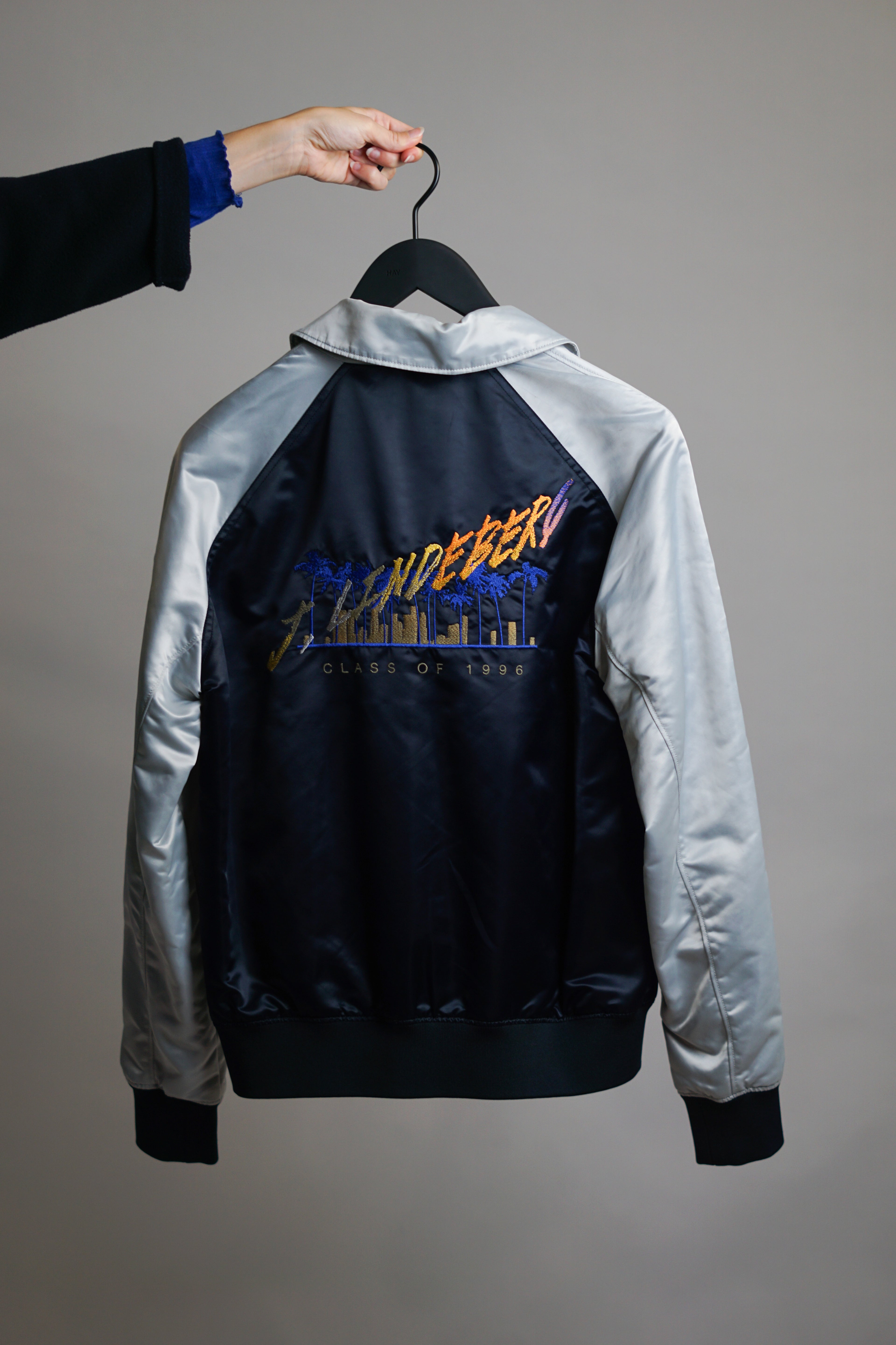 J.Lindeberg Class of 1996 Gray & Navy Light-Bomber Jacket