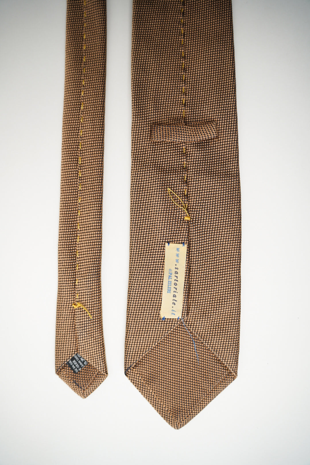 Pal Zileri Brown and Black Dotted Hand Made Silk Tie