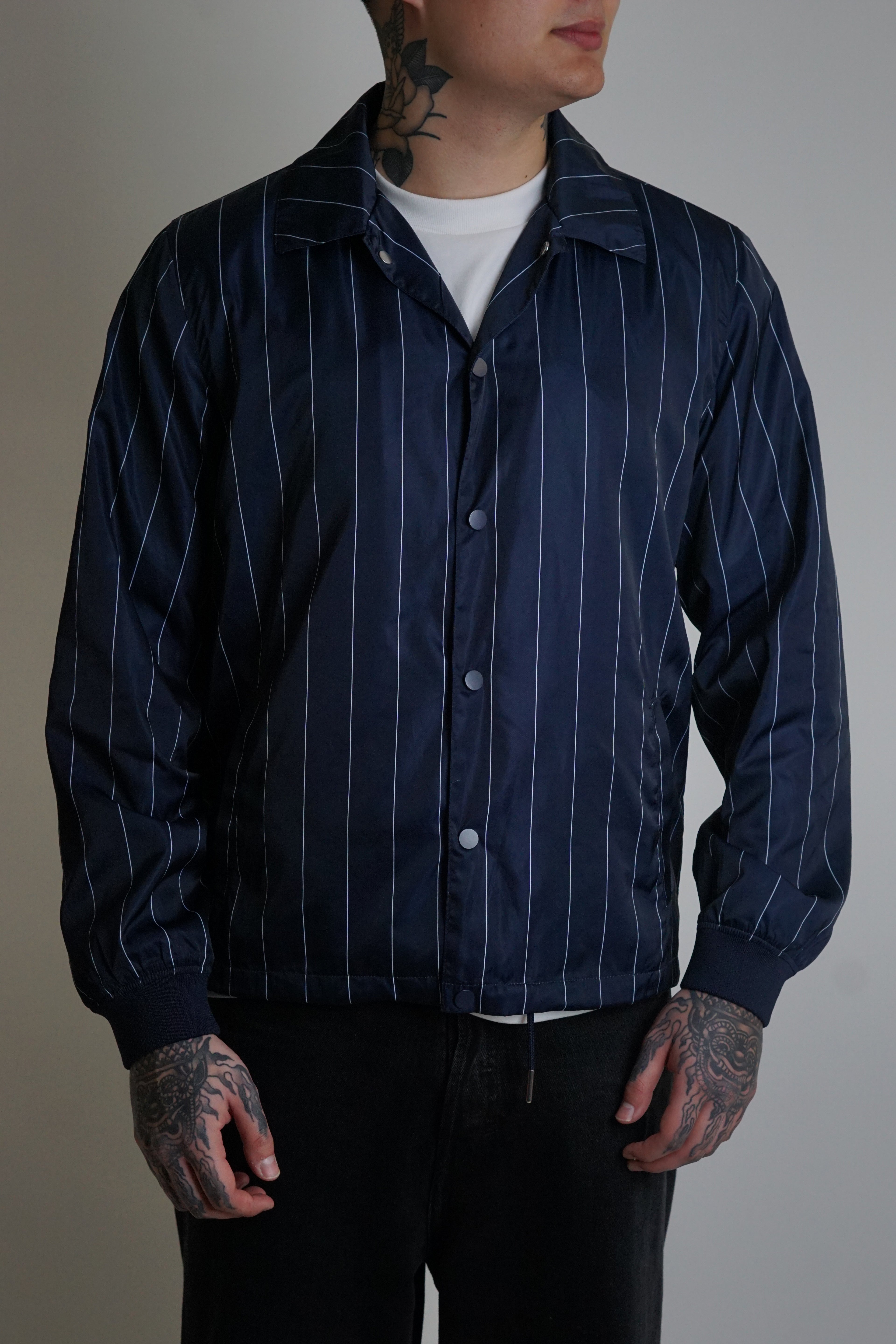 Gant Rugger Navy Striped Coach Jacket