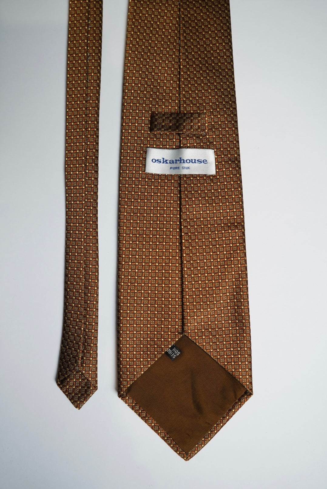 Oskarhouse Yellow Checkered Vintage Silk Tie