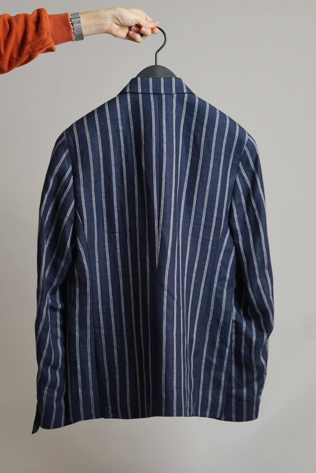 Sand Copenhagen Marineblauer, zweireihiger Blazer mit weißen Streifen