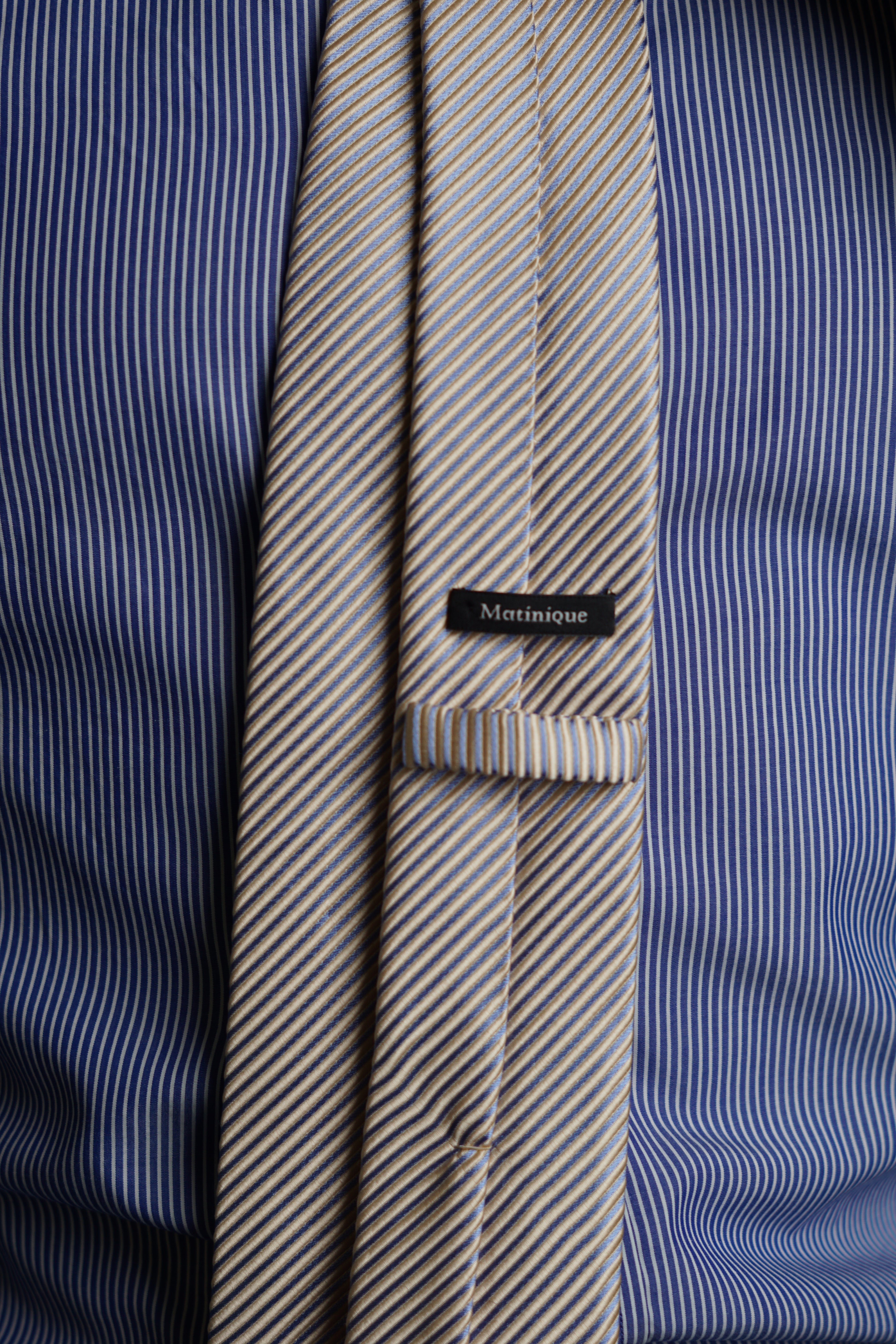 Matinique Cream Striped Candy Tie