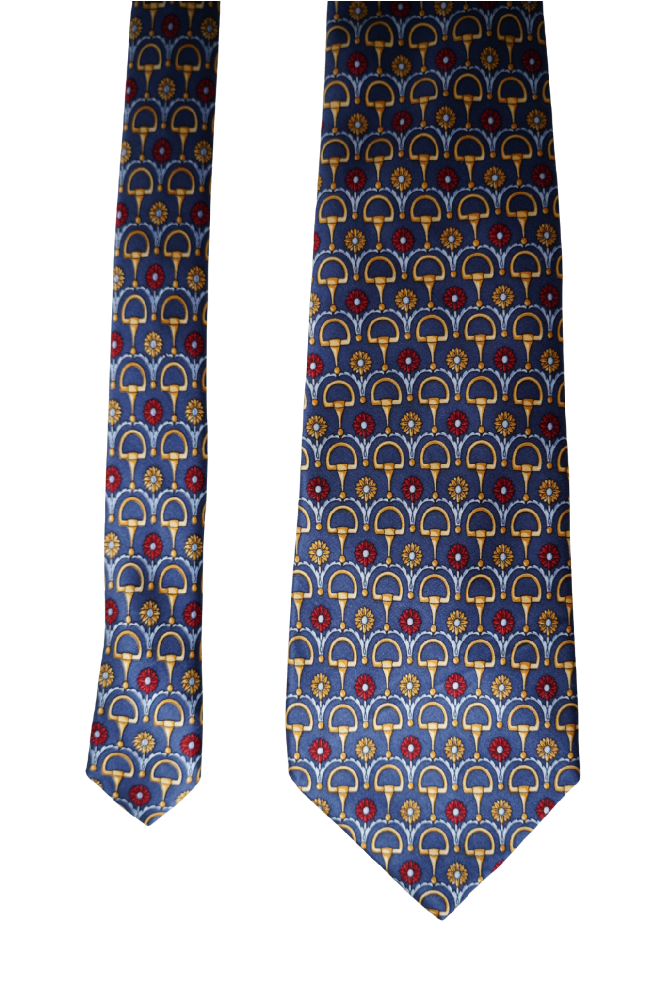 Luca Franzini Blue Chain Print Vintage Silk Tie