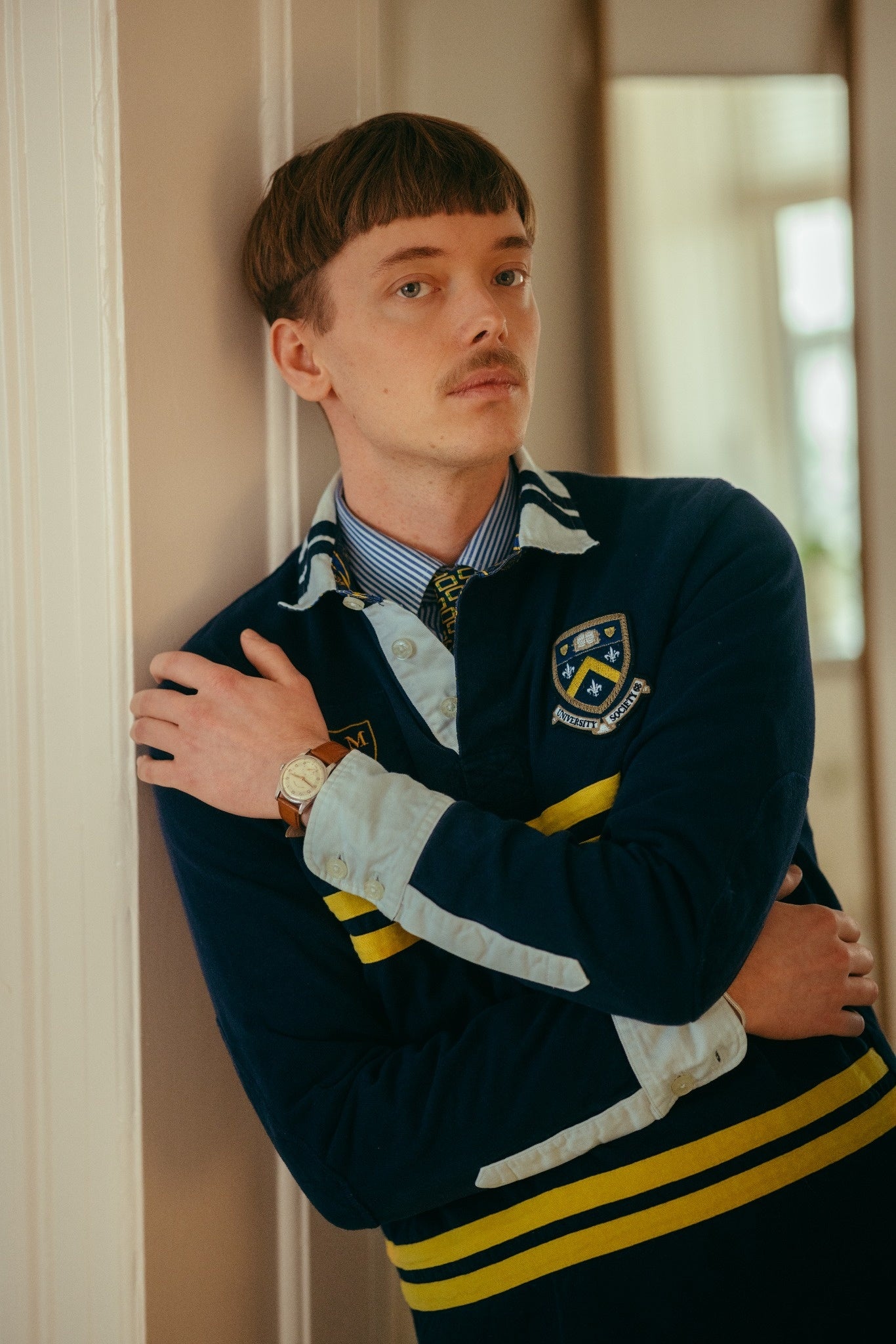Morris Navy Crest Rugger Shirt