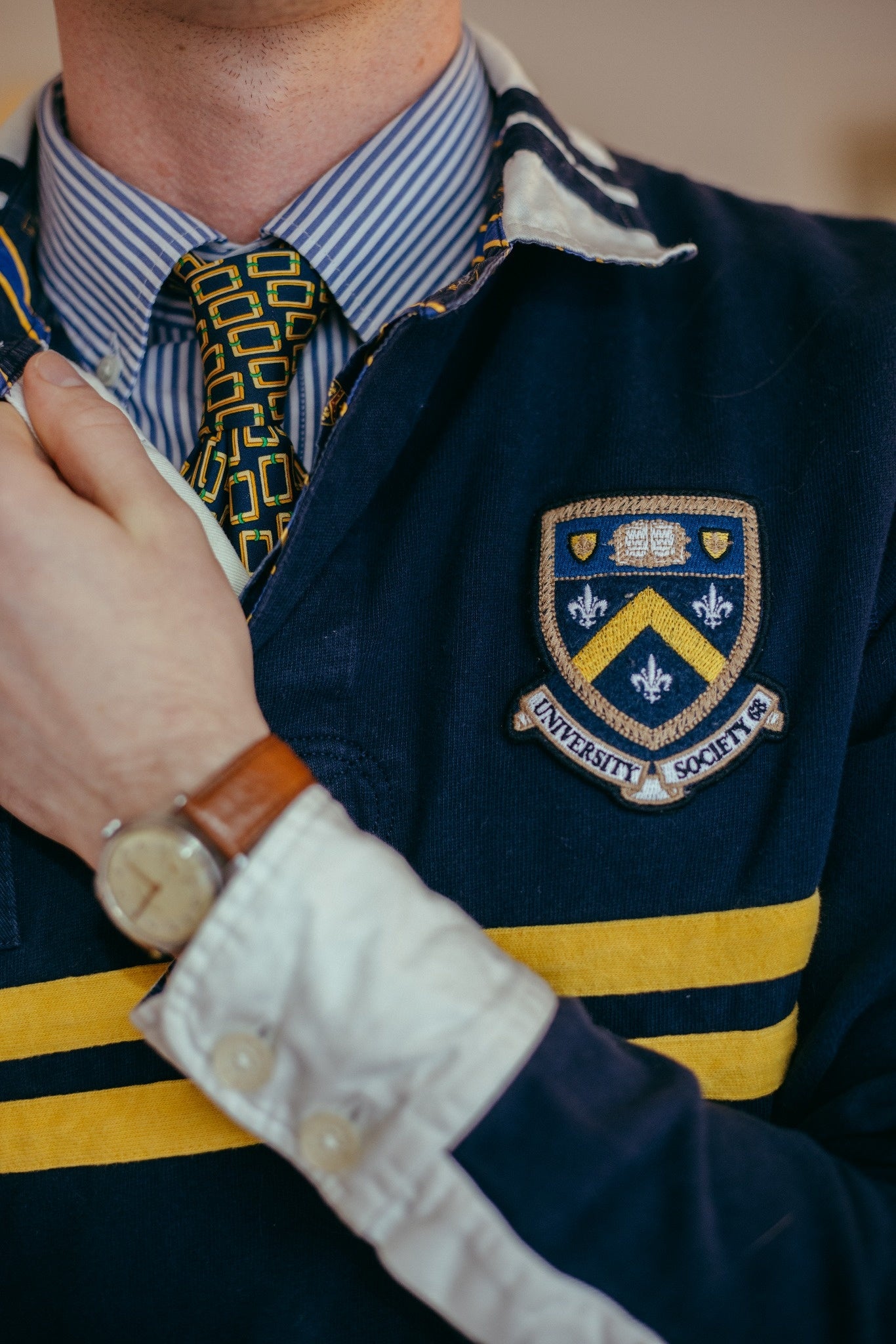 Morris Navy Crest Rugger Shirt