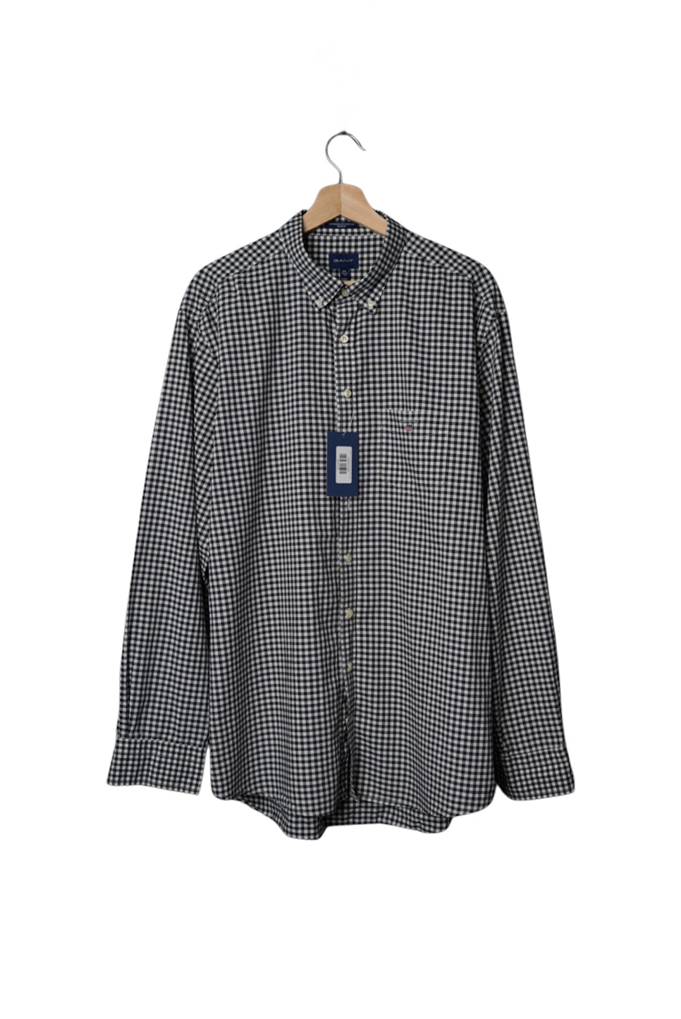 Gant Black and White The Broadcloth Gingham Regular Cotton Button Down Shirt