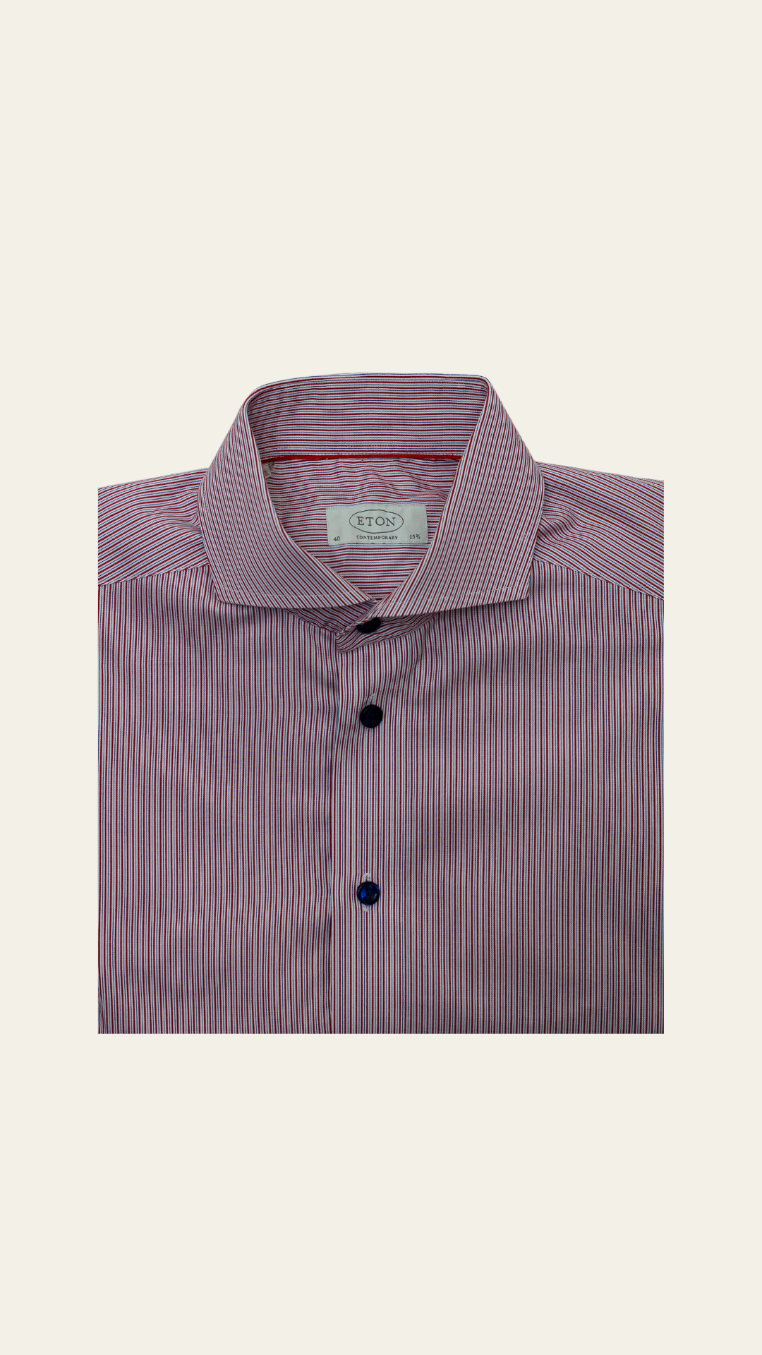 Eton Red & White Striped Shirt