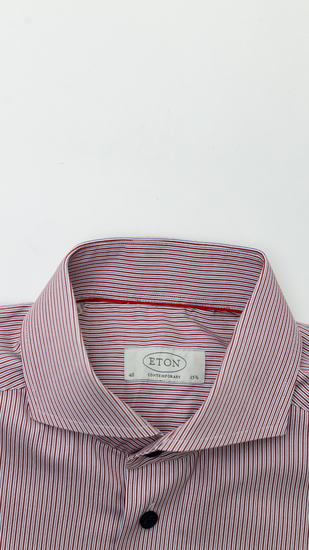 Eton Red & White Striped Shirt