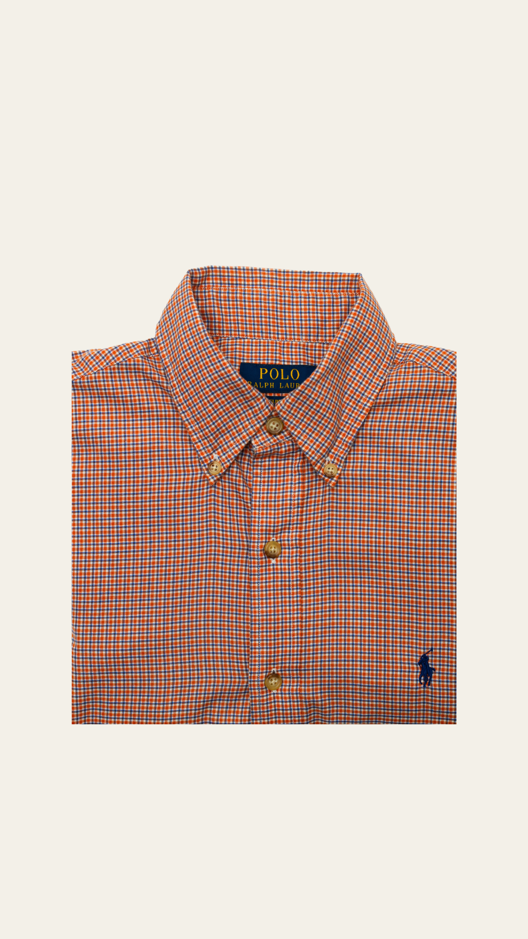 Polo Ralph Lauren – Orange-lila kariertes Hemd
