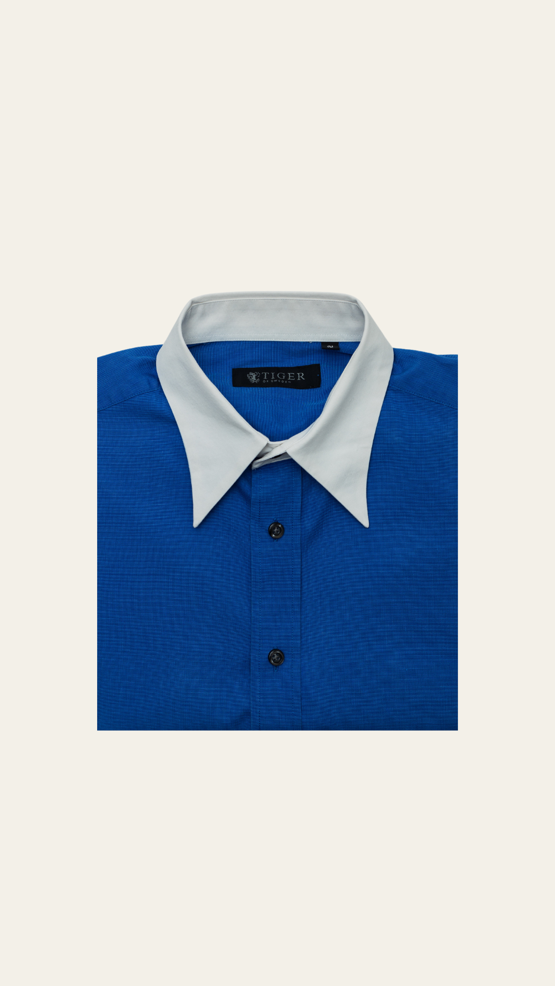 Tiger of Sweden Blue & White Contrast Collar Shirt