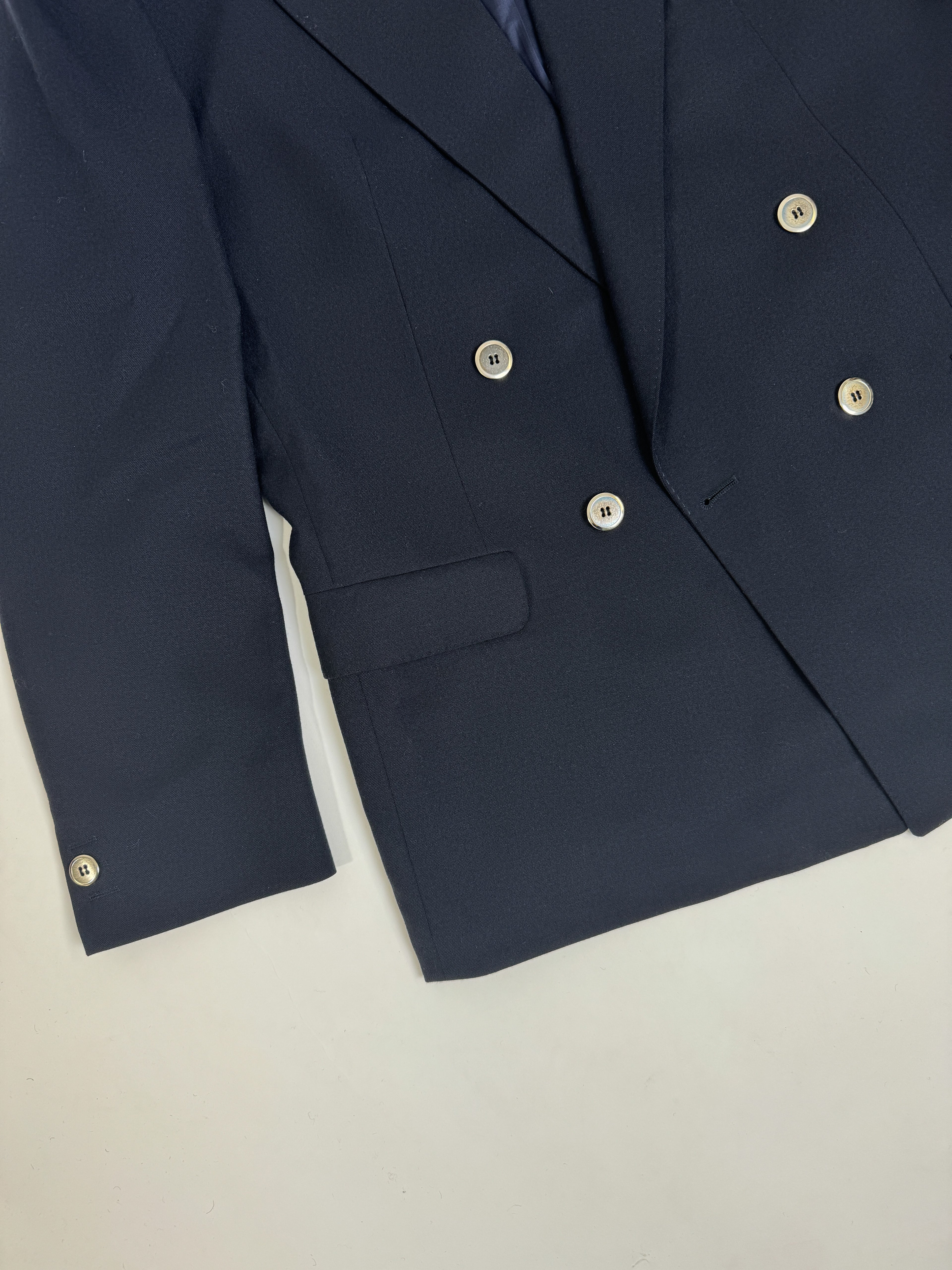 Tiger of Sweden Navy Double-Breasted Clear Buttons Blazer