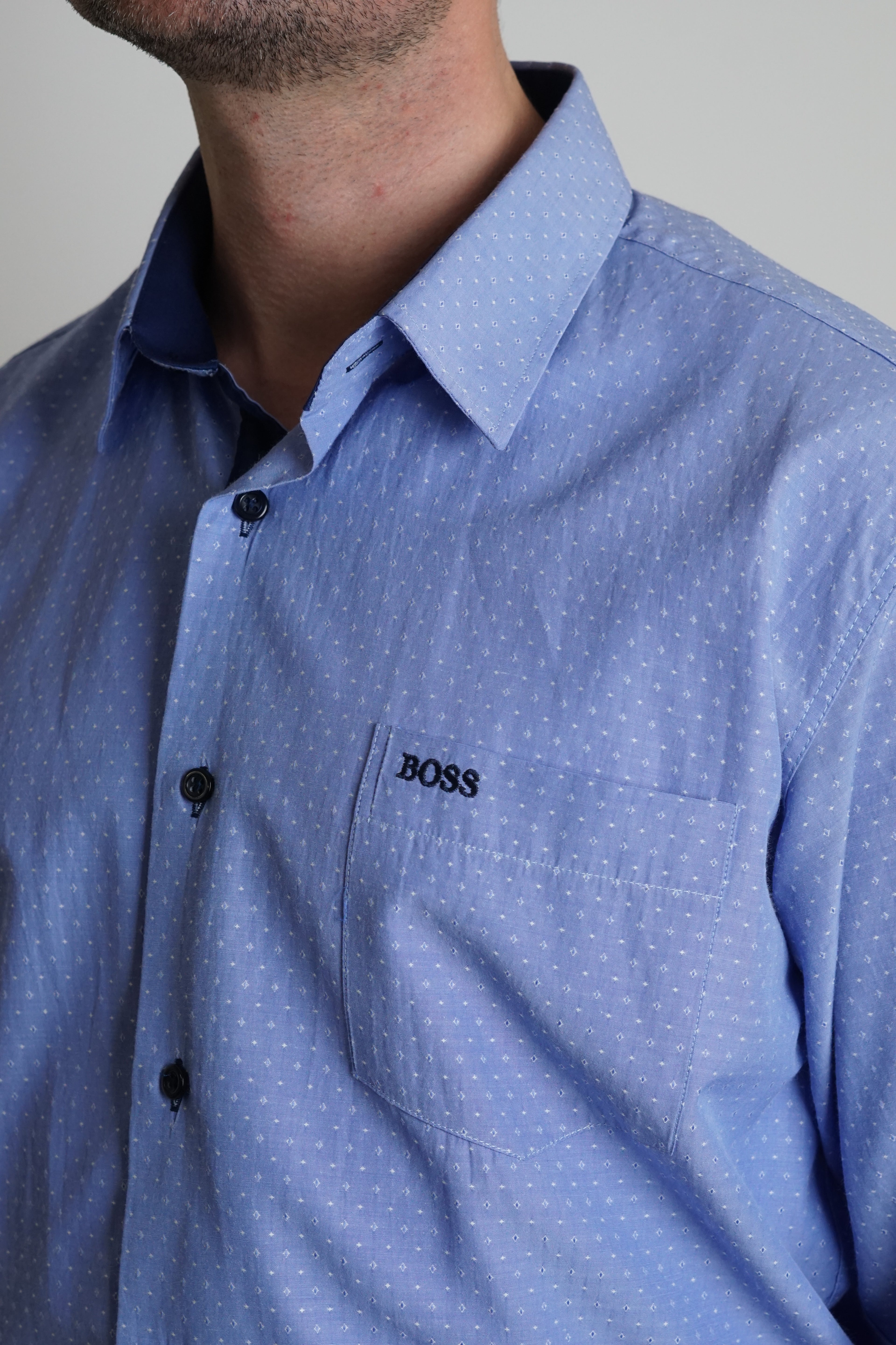 Hugo Boss Light Blue Dotted Shirt