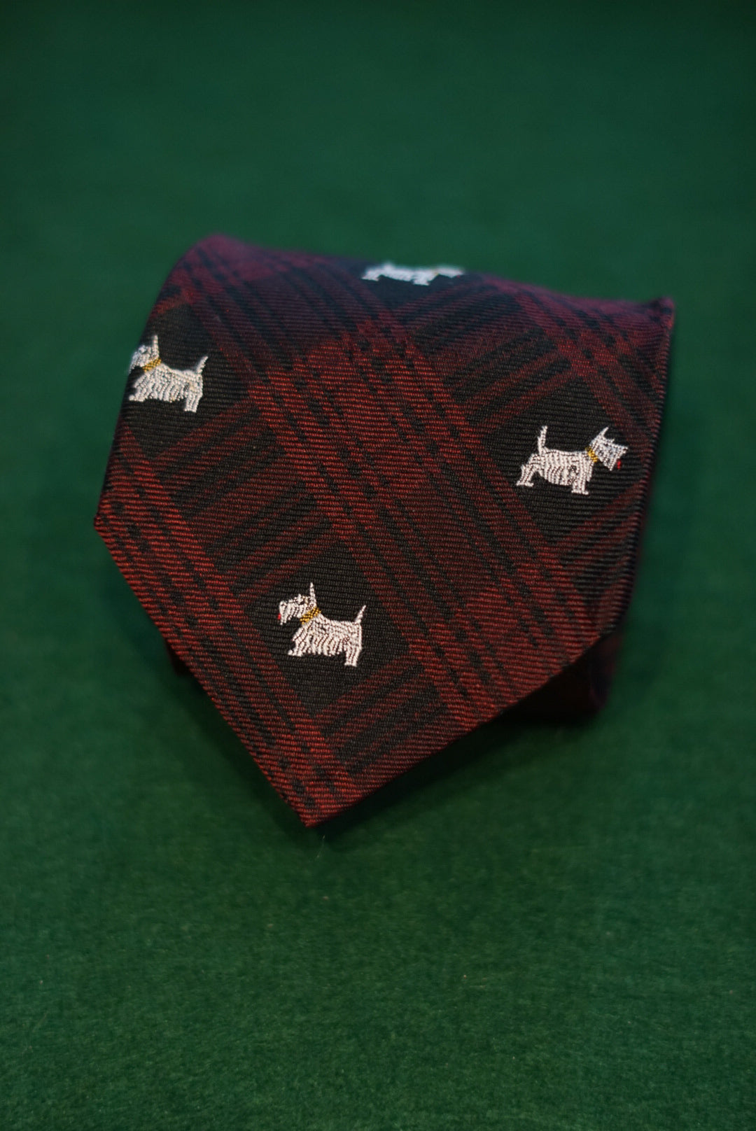 Polo Ralph Lauren Red and Black Dog Print Slik Tie
