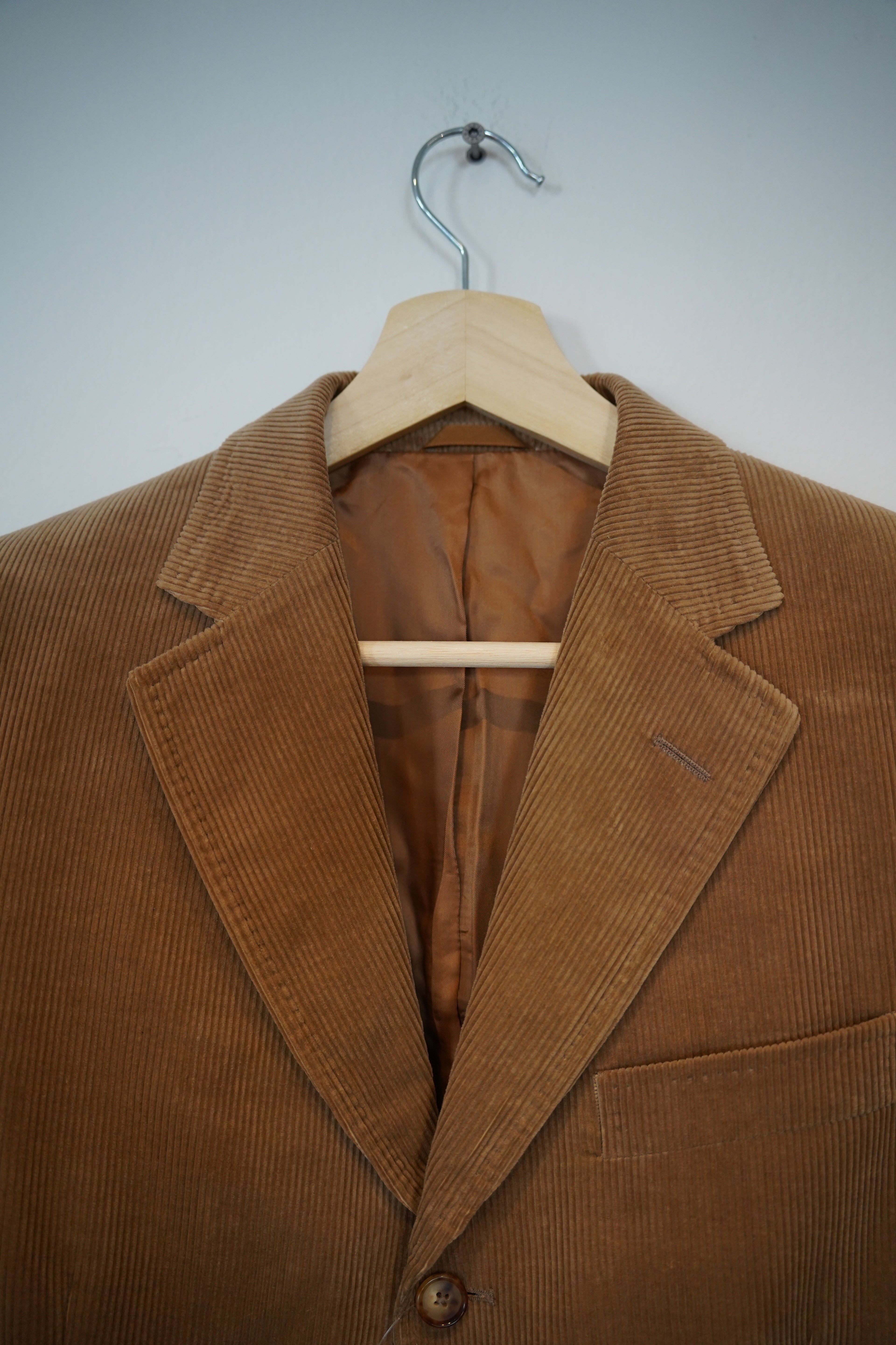 Ermenegildo Zegna Brown Simon Gray Corduroy Cotton and Cashmere Blazer