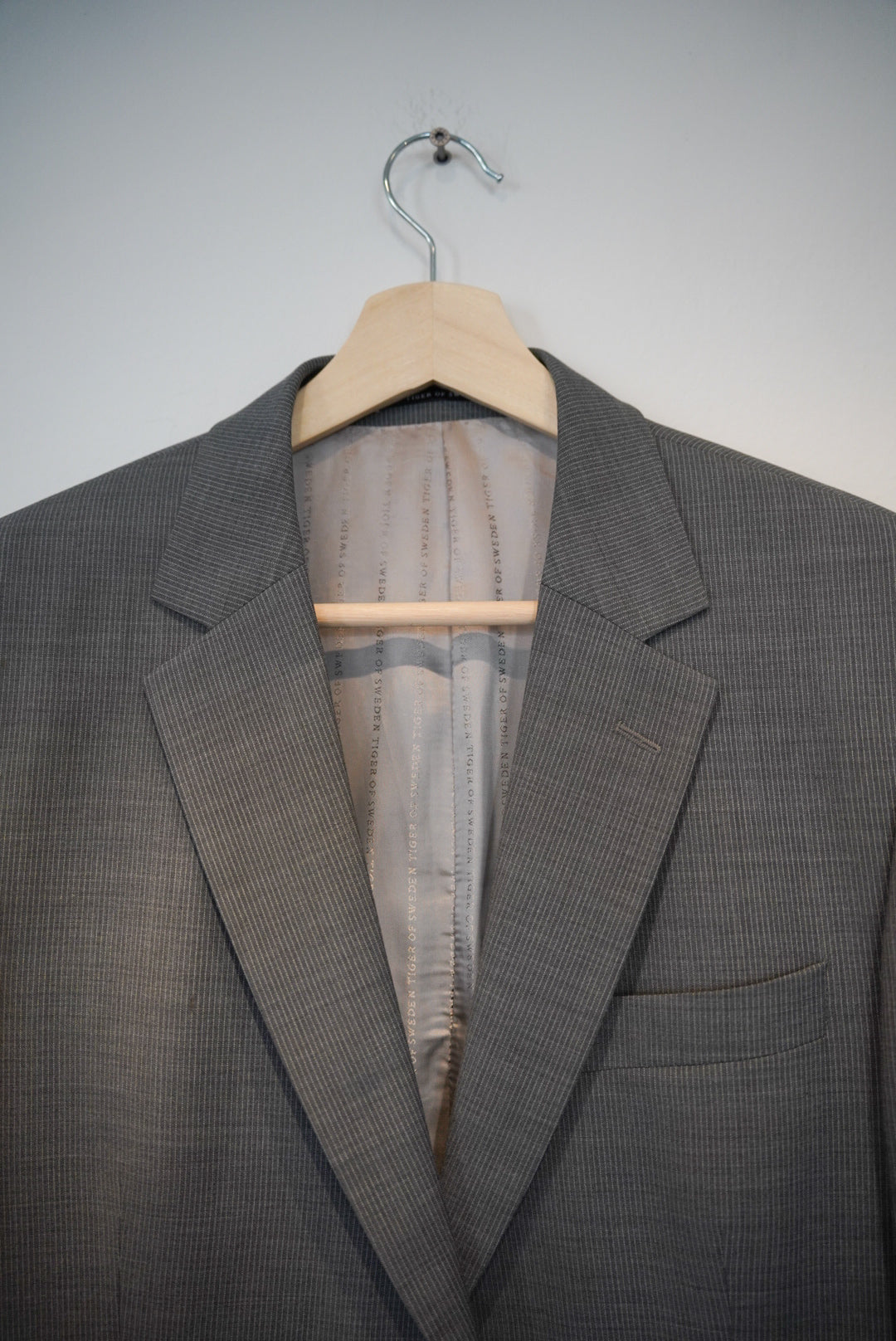Tiger of Sweden Grey Pin-Striped Wool Blazer