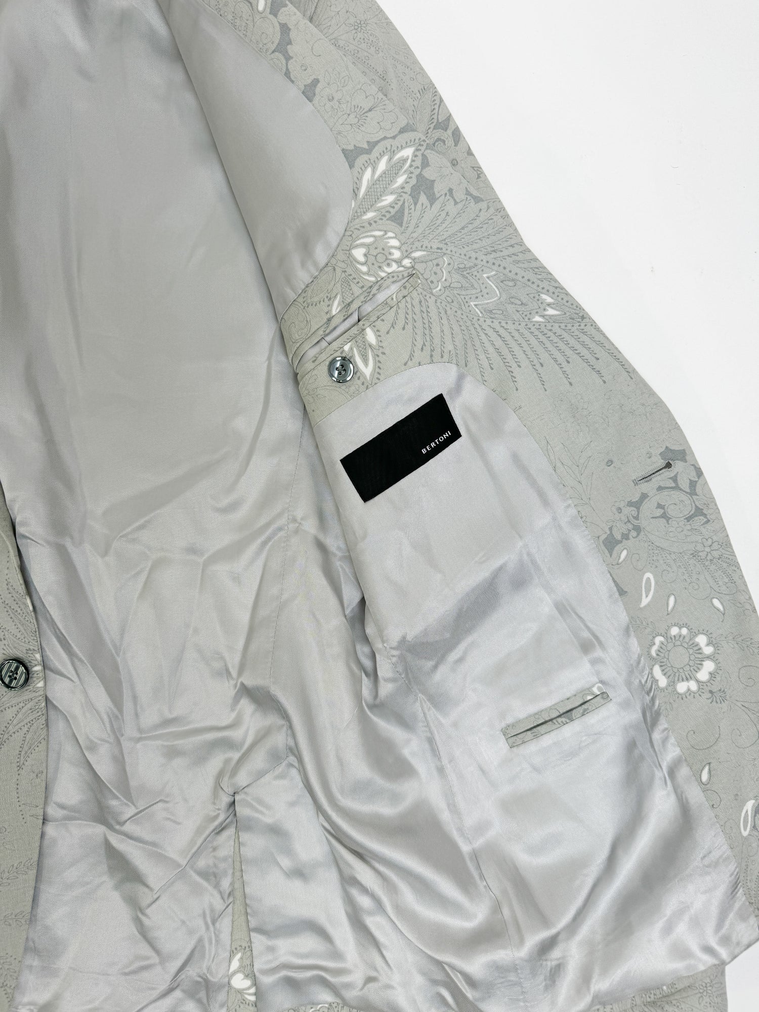 Bertoni Lightgrey Flower Pattern Blazer