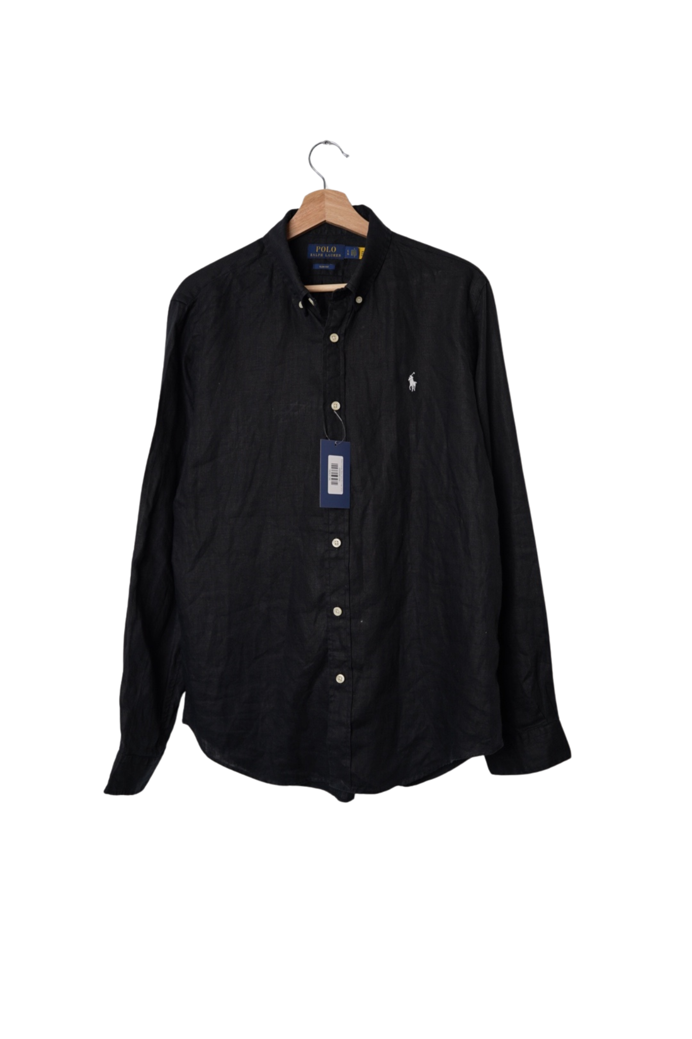 Ralph Lauren Black Slim Fit Linen Shirt
