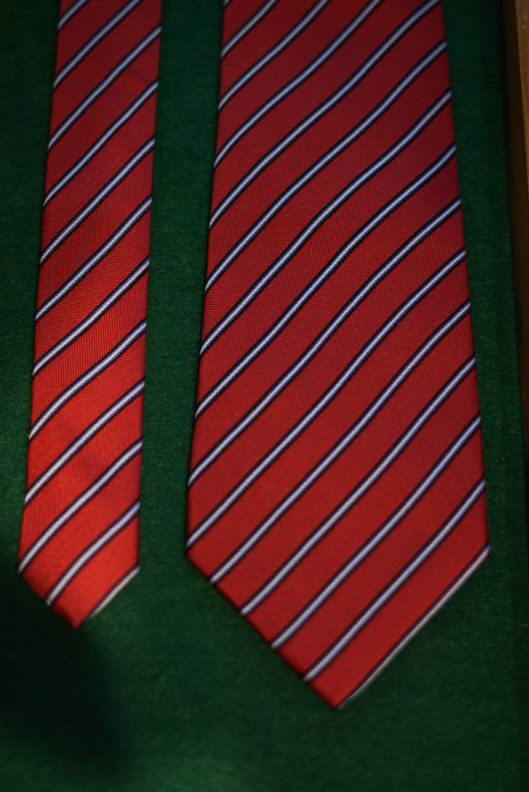 Luciano Vintage Red Striped SIlk Tie