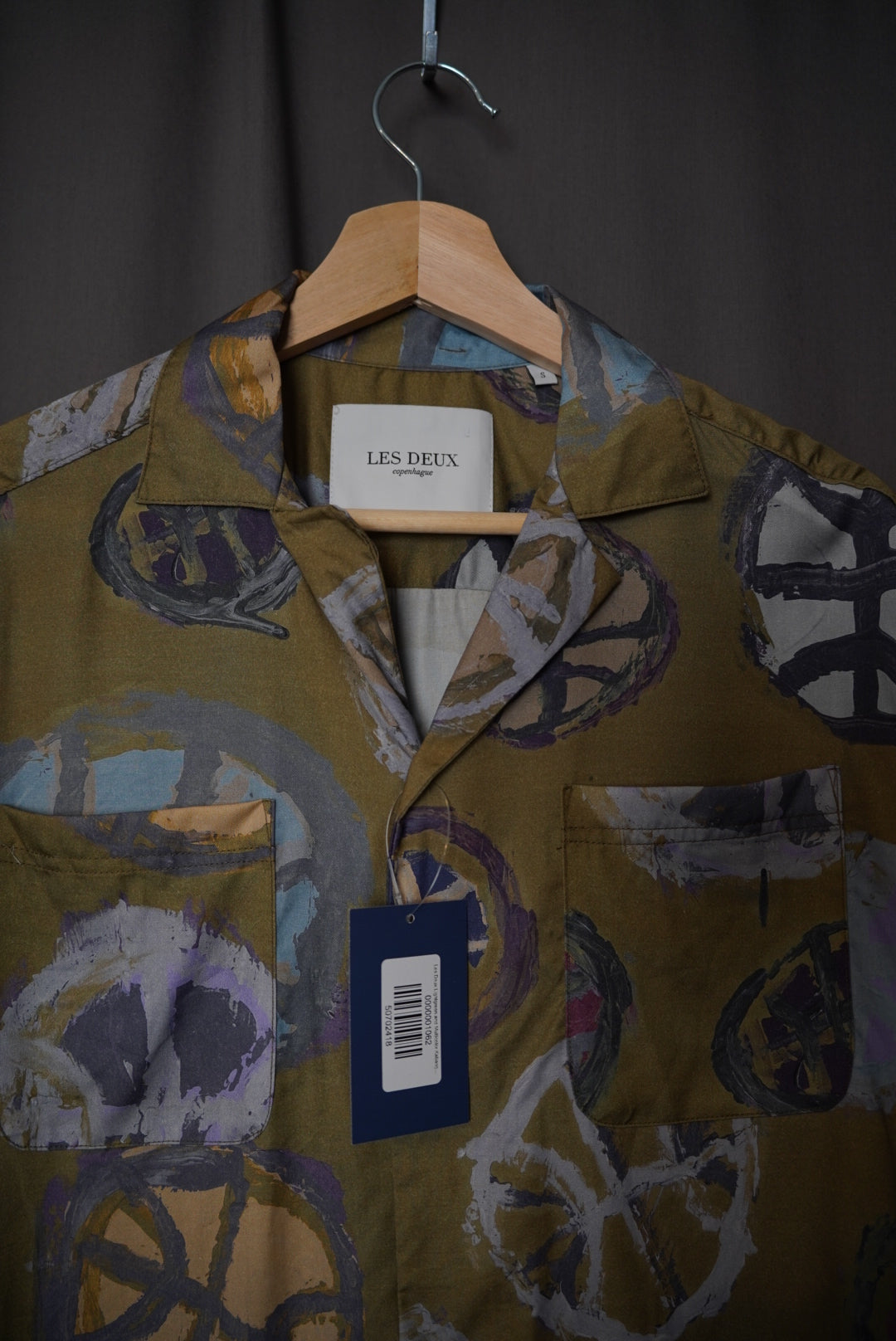 Les Deux Lightgreen and Multicolor Kabangu Tencel Short Sleeved Shirt