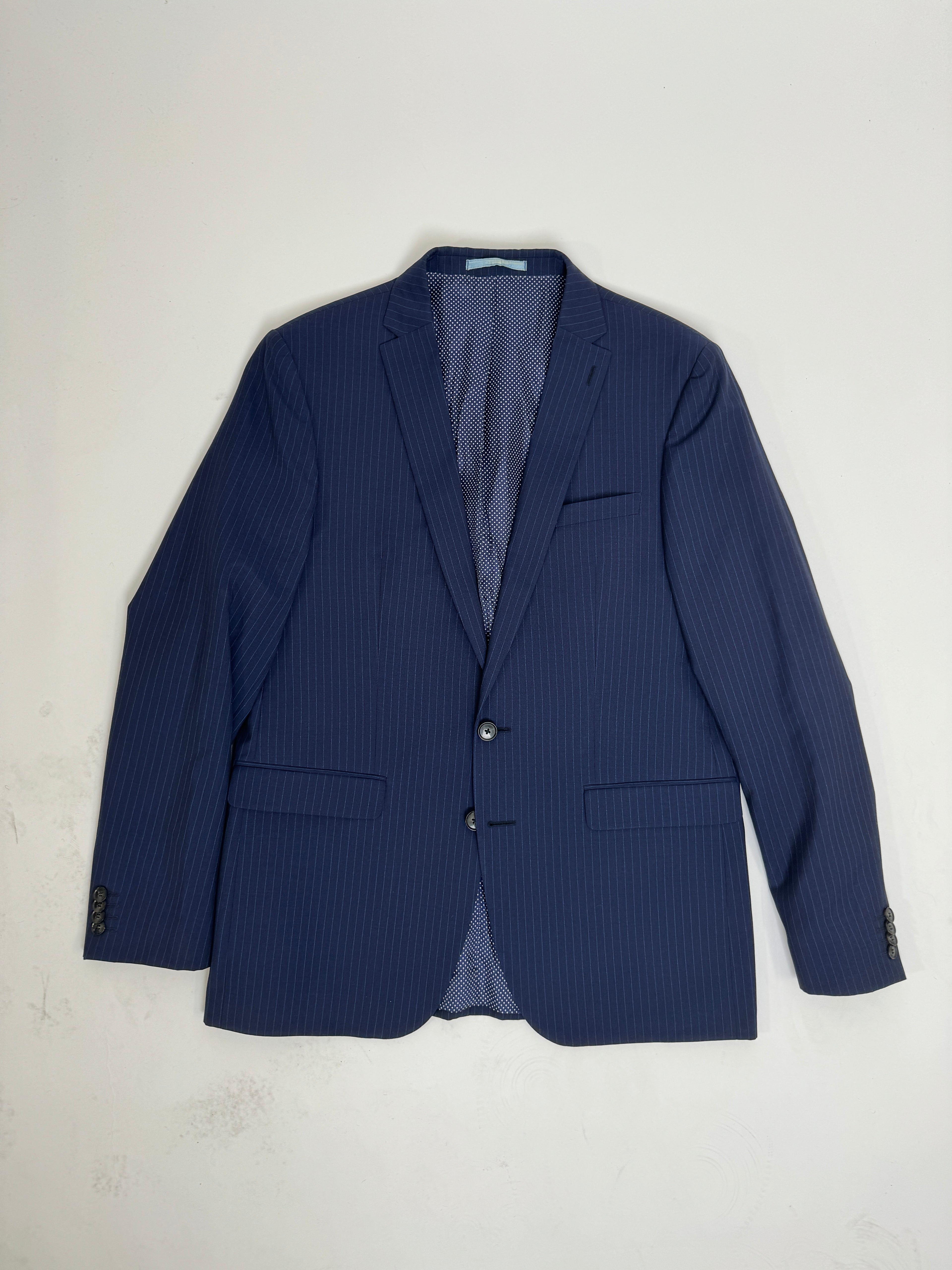 Sand Copenhagen Tollegno 1900 Marineblau gestreifter Blazer