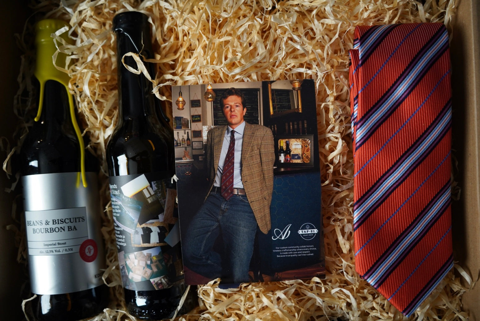 Gift box: Eton Orange Striped Silk Tie