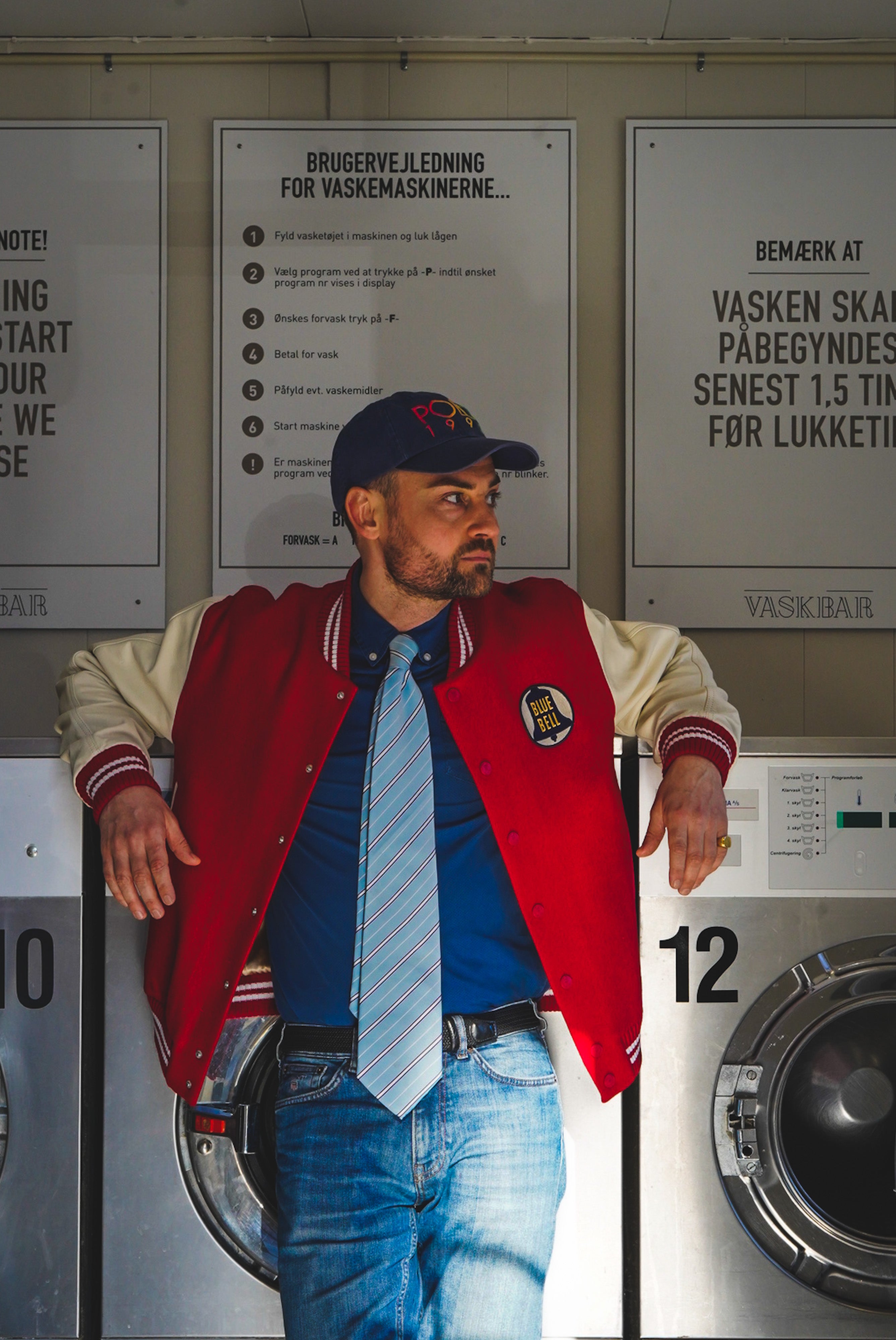 Gant X Wrangler Varsity Jacket Dark Red & White