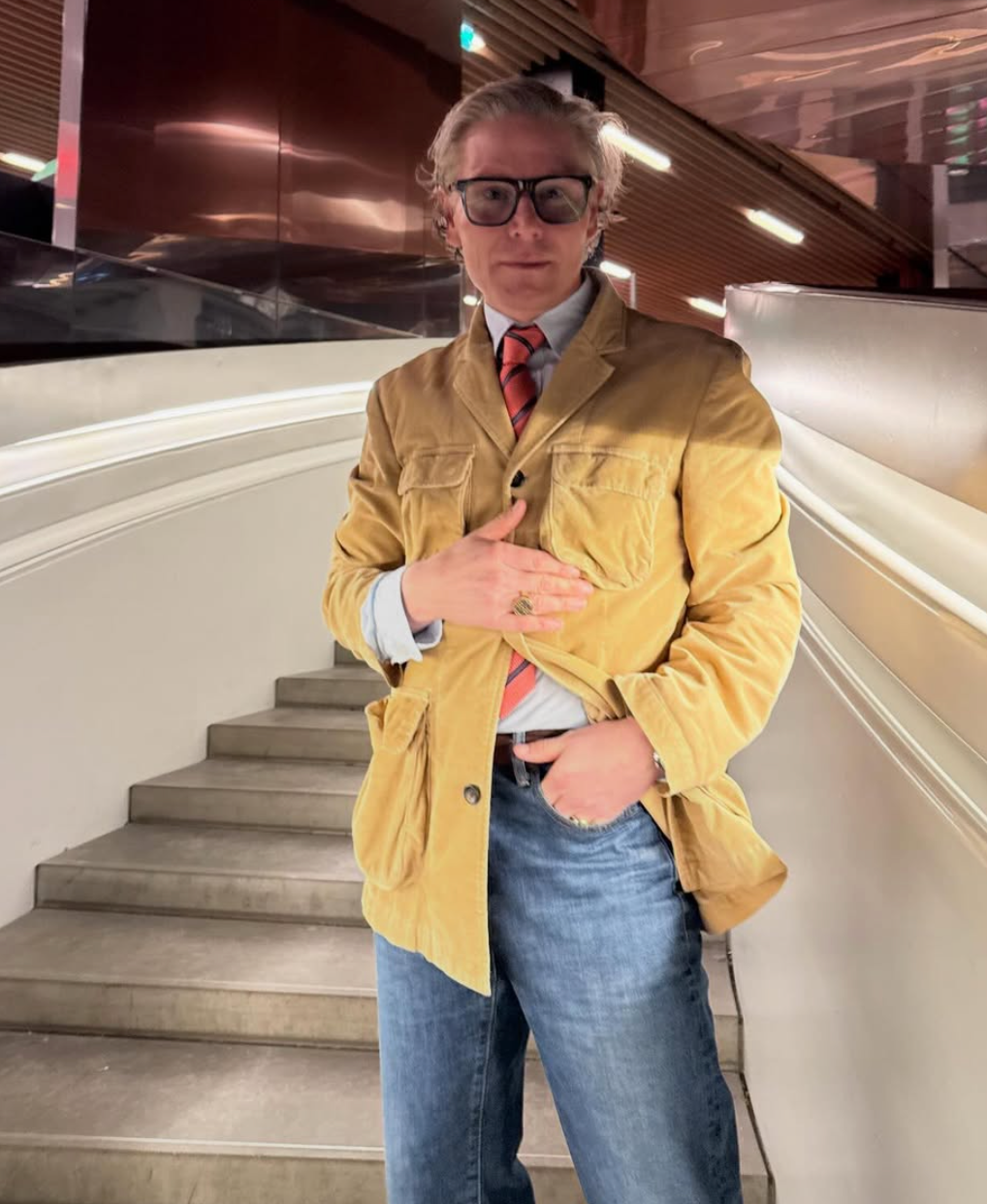 Armani Jeans Beige Corduroy Safari Jacket Overshirt