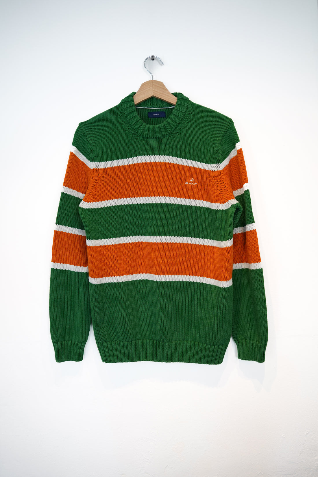 Gant Green and Orange O-Nect Cotton Knit