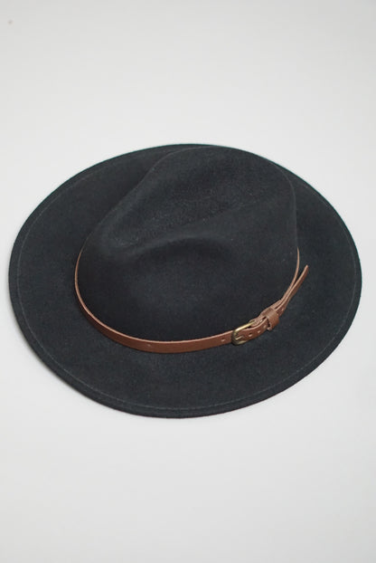 Wool Chrushable Water Repellent Black Fedora Hat