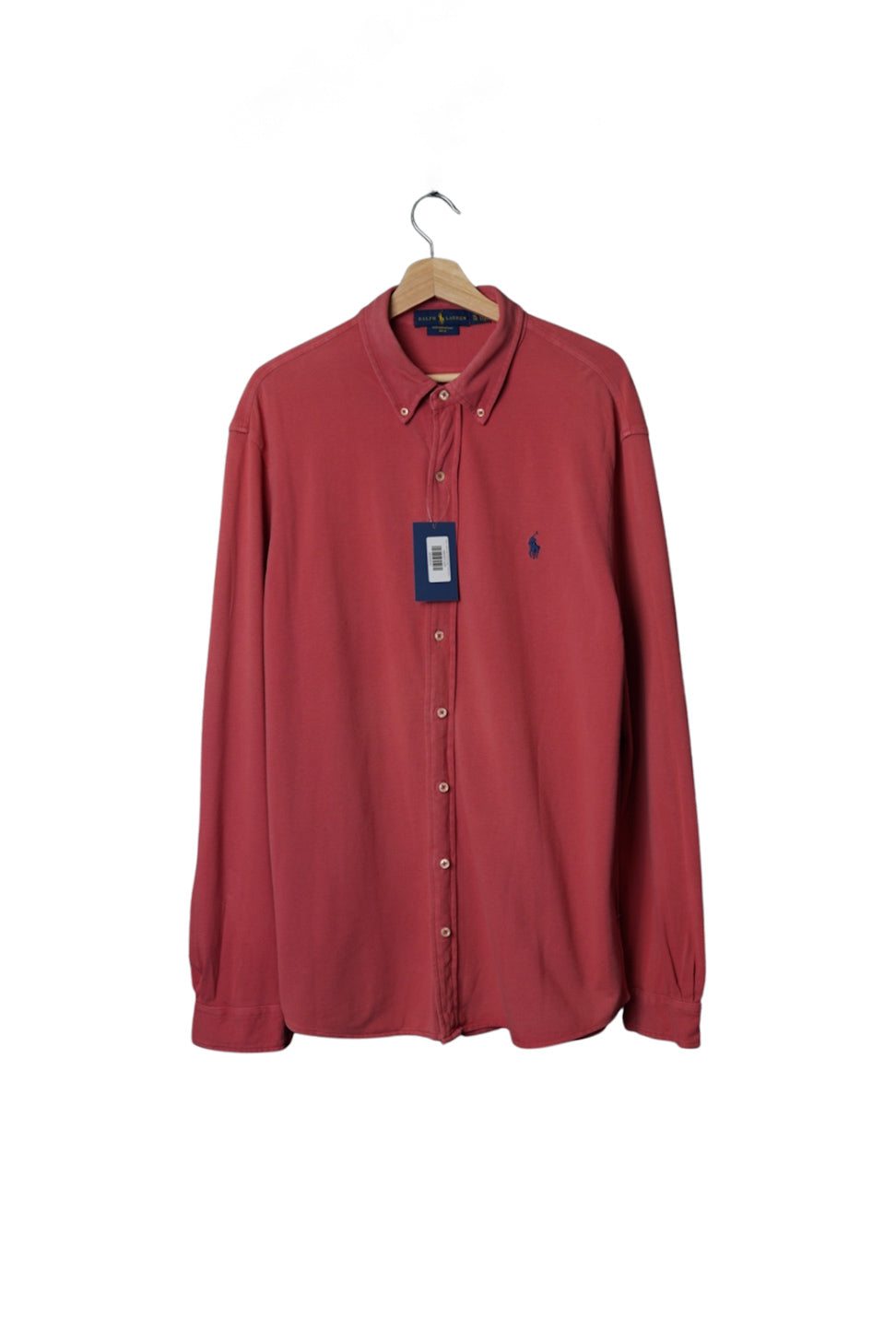 Ralph Lauren Red Featherweight Mesh Button Down Cotton Shirt