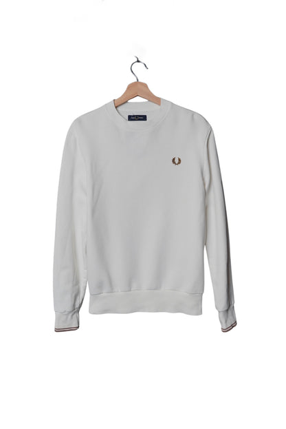 Fred Perry White Logo Cotton Sweatshirt