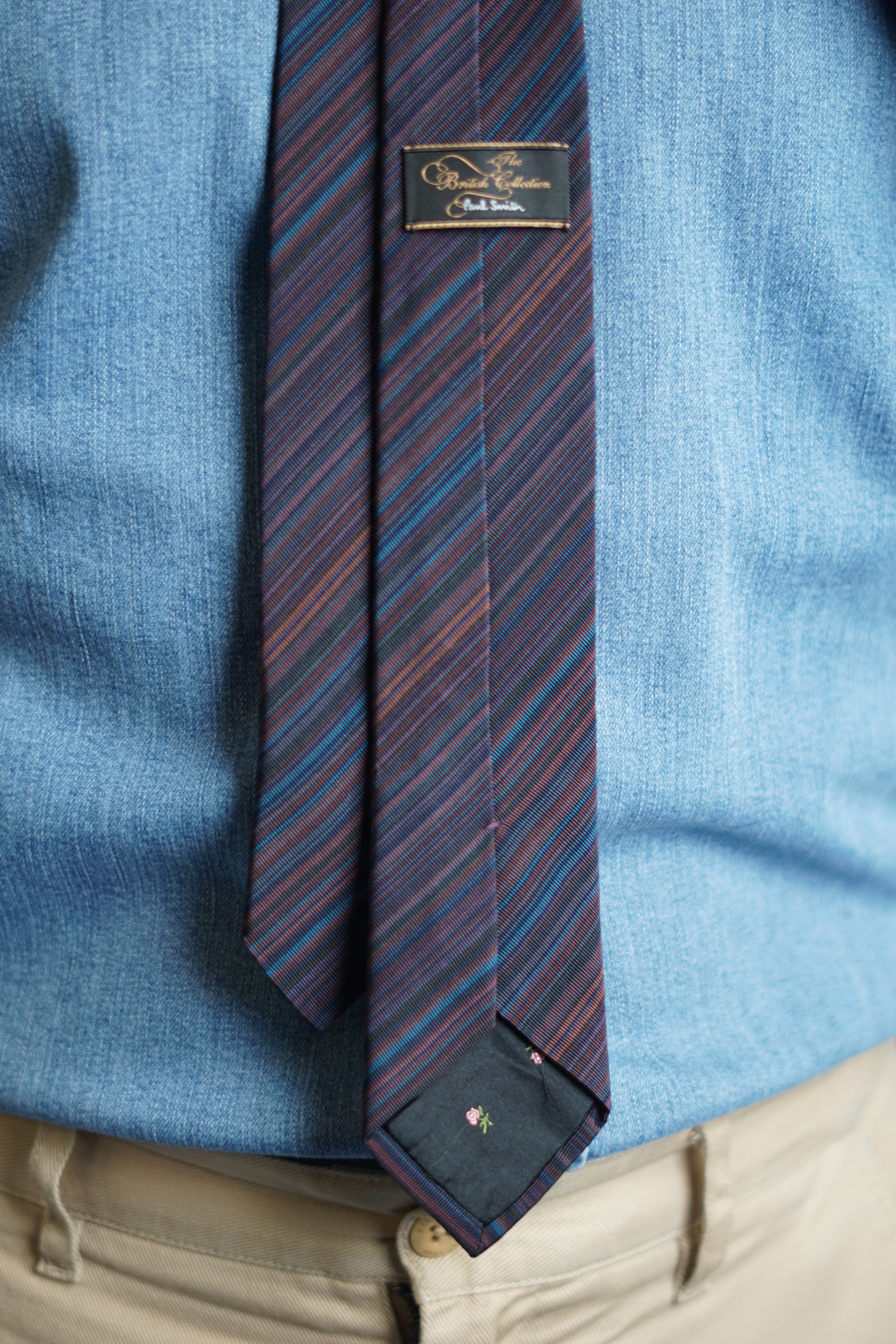 Paul Smith The British Collection Dark Purpled Striped Tie