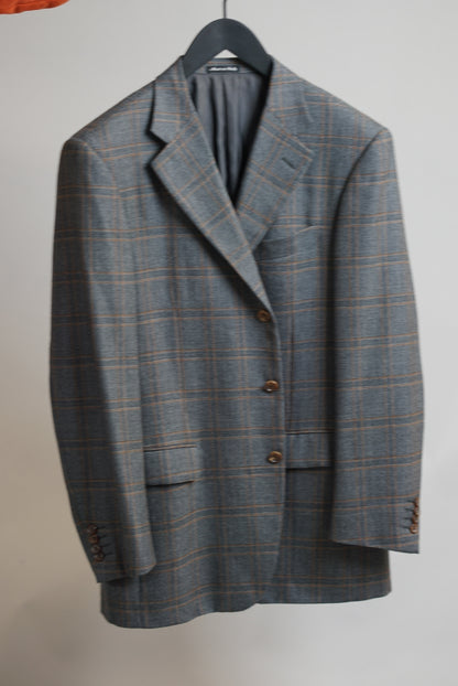 Pal Zileri Made in Italy Grey and Brown Plaid Blazer