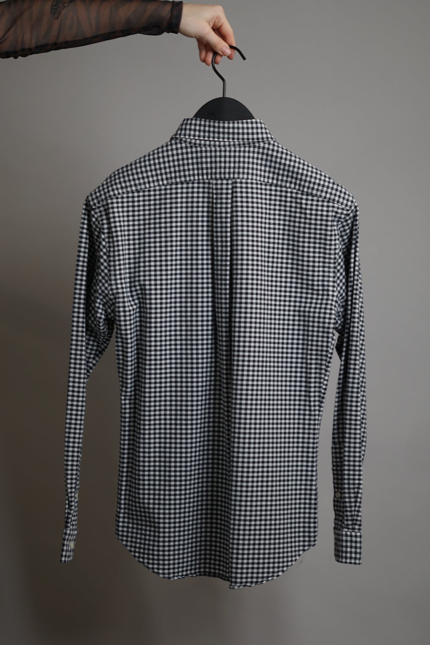 Ralph Lauren Slim Fit Black &amp; White Checkered Strech Oxford Shirt