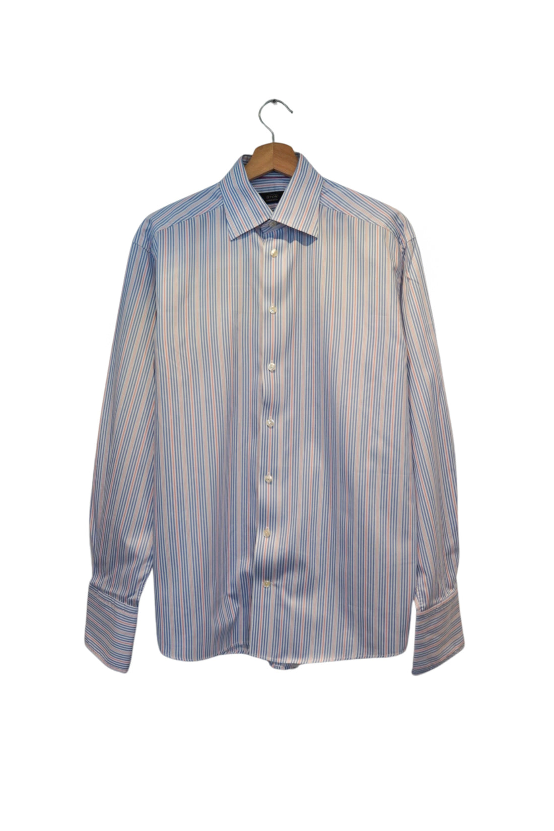 Eton Blue, White and Red Striped Walking Horses 1928 Cotton Shirt