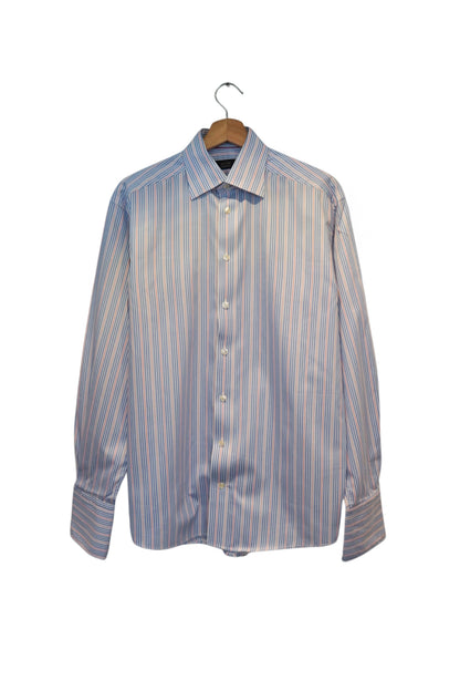 Eton Blue, White and Red Striped Walking Horses 1928 Cotton Shirt